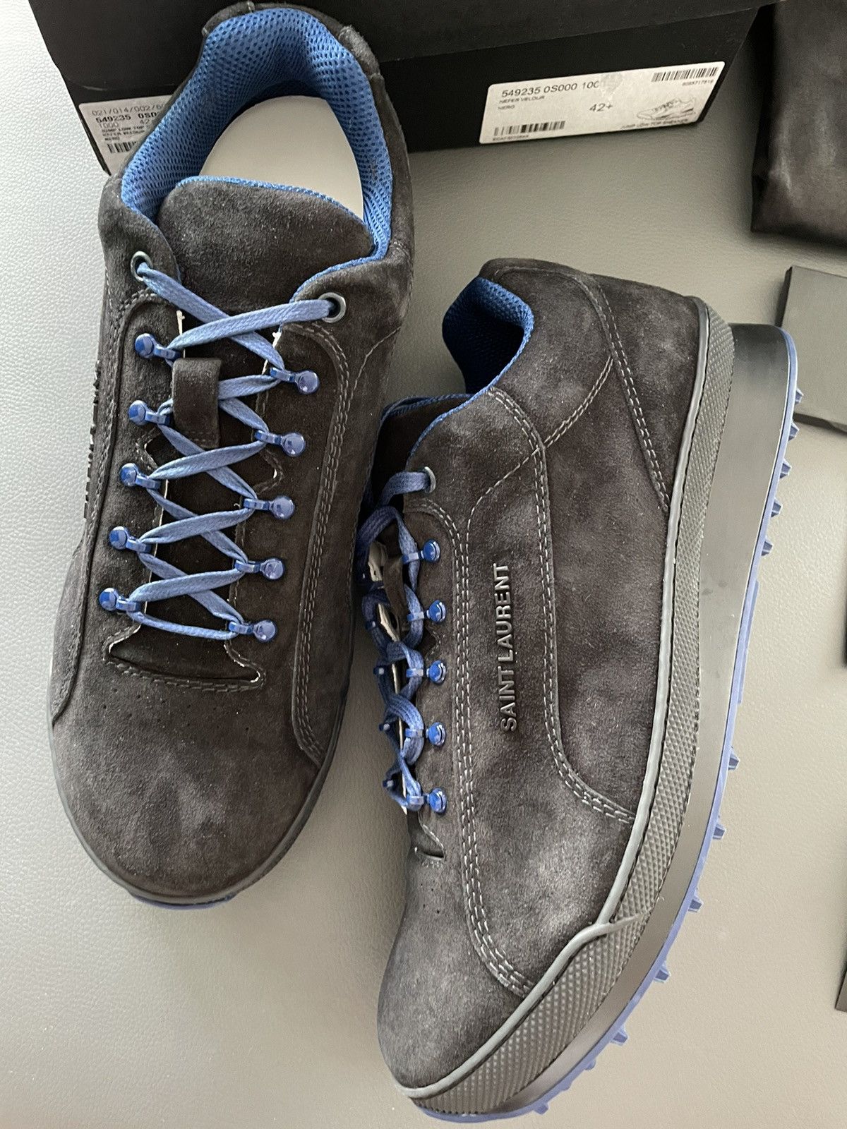 Saint Laurent Paris $890 Value Runway Brand NEW Velour Velvet Jump Sneakers Size US 9 / EU 42 - 20 Thumbnail