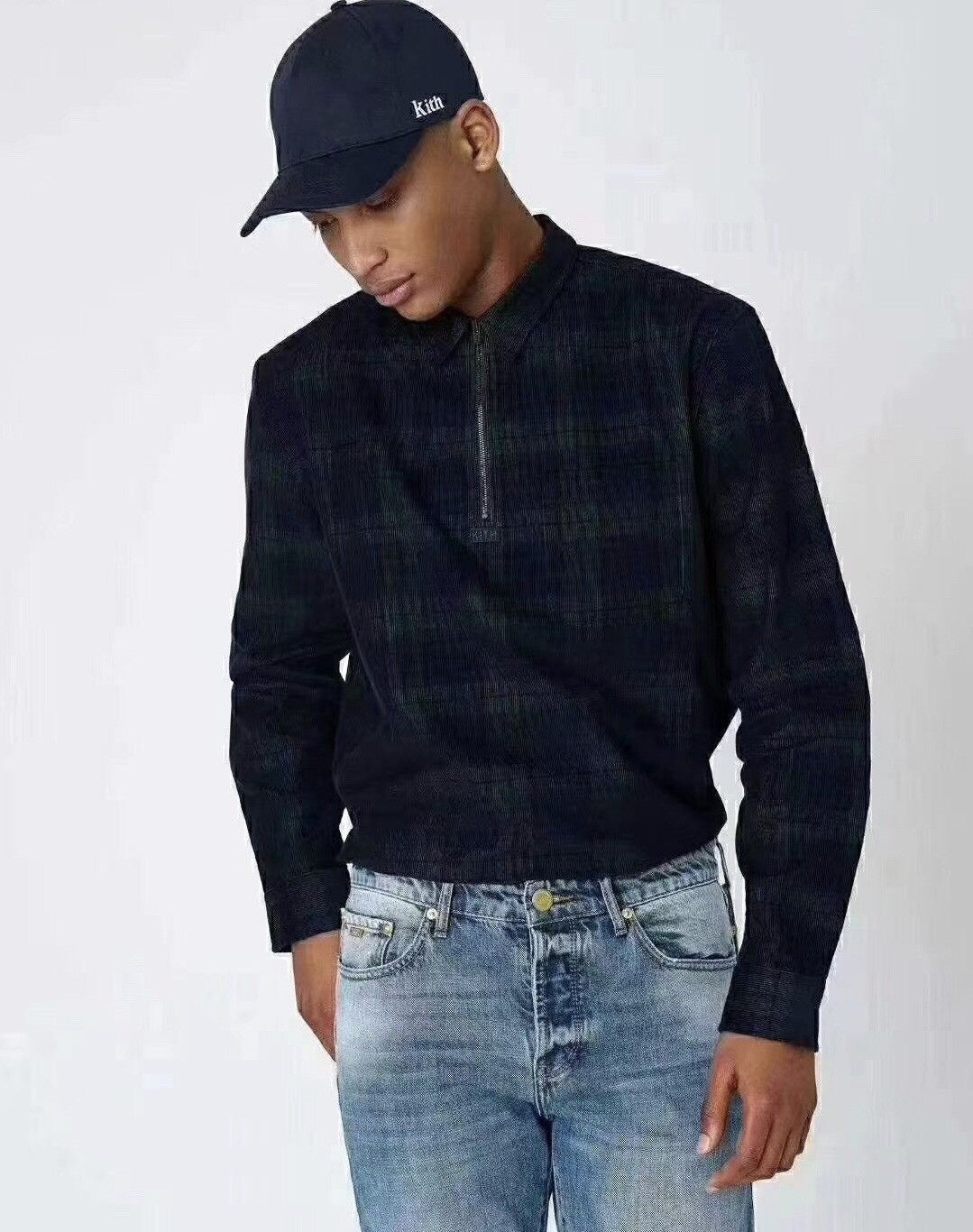 Kith × Ronnie Fieg Quarter Zip Collared Shirt Forest Worn by Ronnie Fieg Size US S / EU 44-46 / 1 - 3 Thumbnail