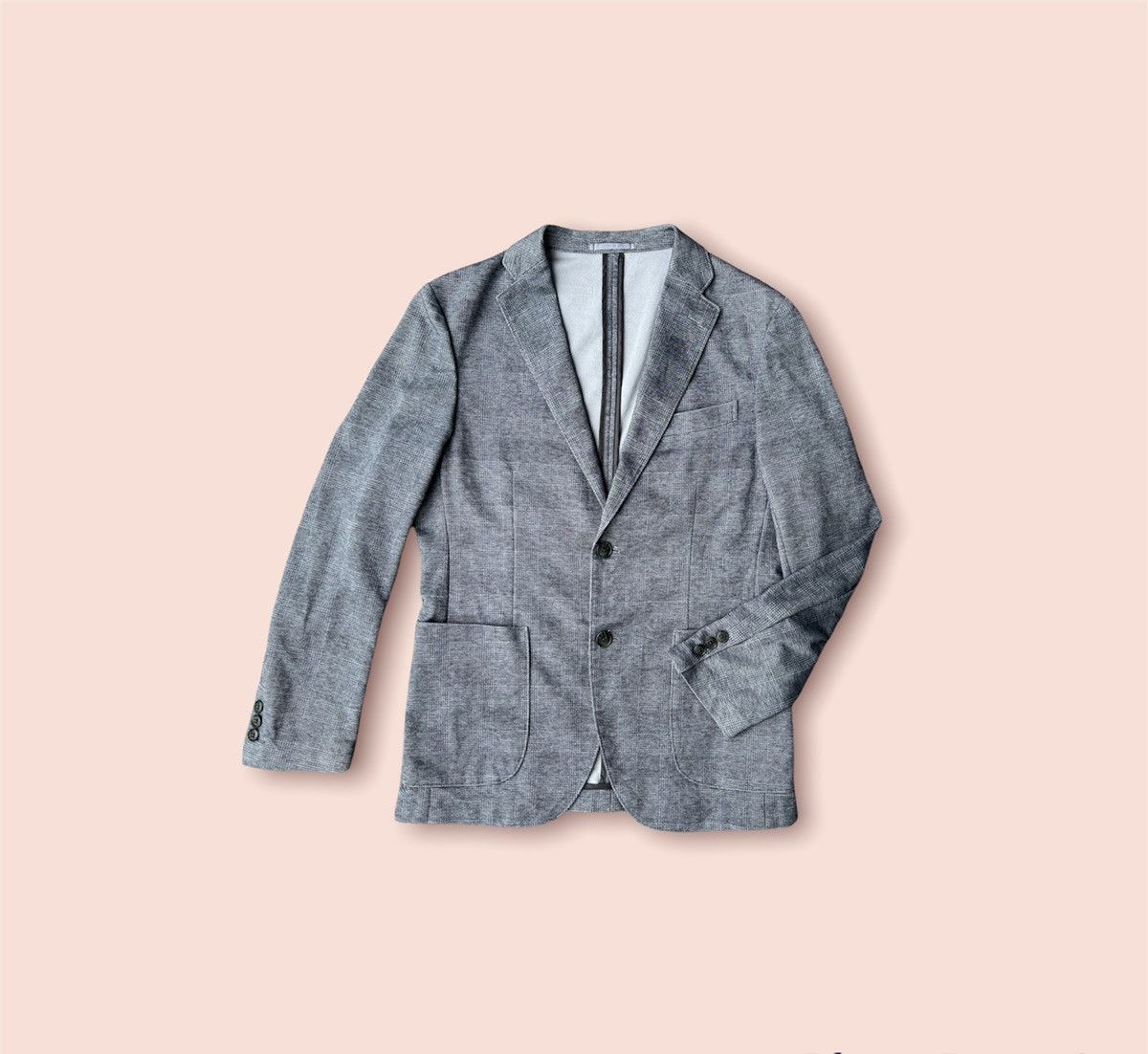 Japanese Brand × Jun Takahashi × Uniqlo VINTAGE Y2k UNIQLO GREY PLAID BLAZER Size US M / EU 48-50 / 2 - 11 Thumbnail