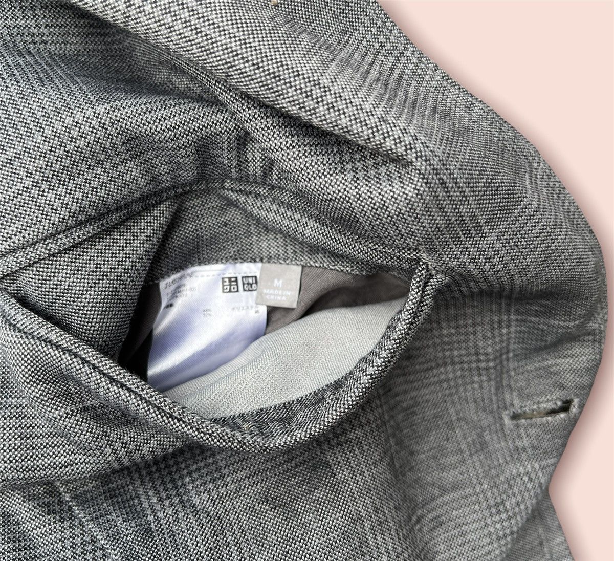 Japanese Brand × Jun Takahashi × Uniqlo VINTAGE Y2k UNIQLO GREY PLAID BLAZER Size US M / EU 48-50 / 2 - 6 Thumbnail