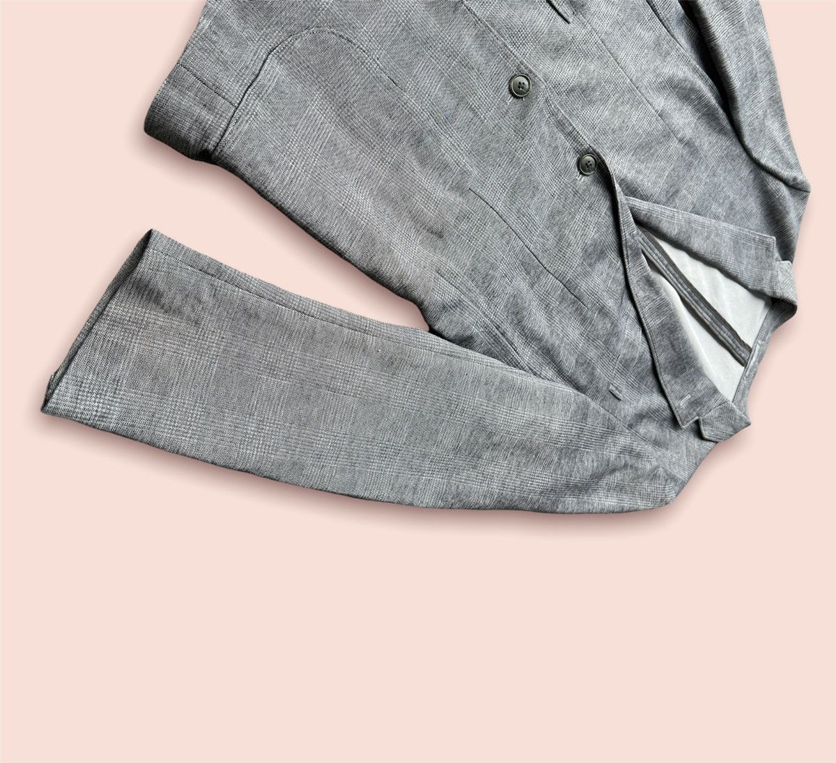 Japanese Brand × Jun Takahashi × Uniqlo VINTAGE Y2k UNIQLO GREY PLAID BLAZER Size US M / EU 48-50 / 2 - 9 Thumbnail