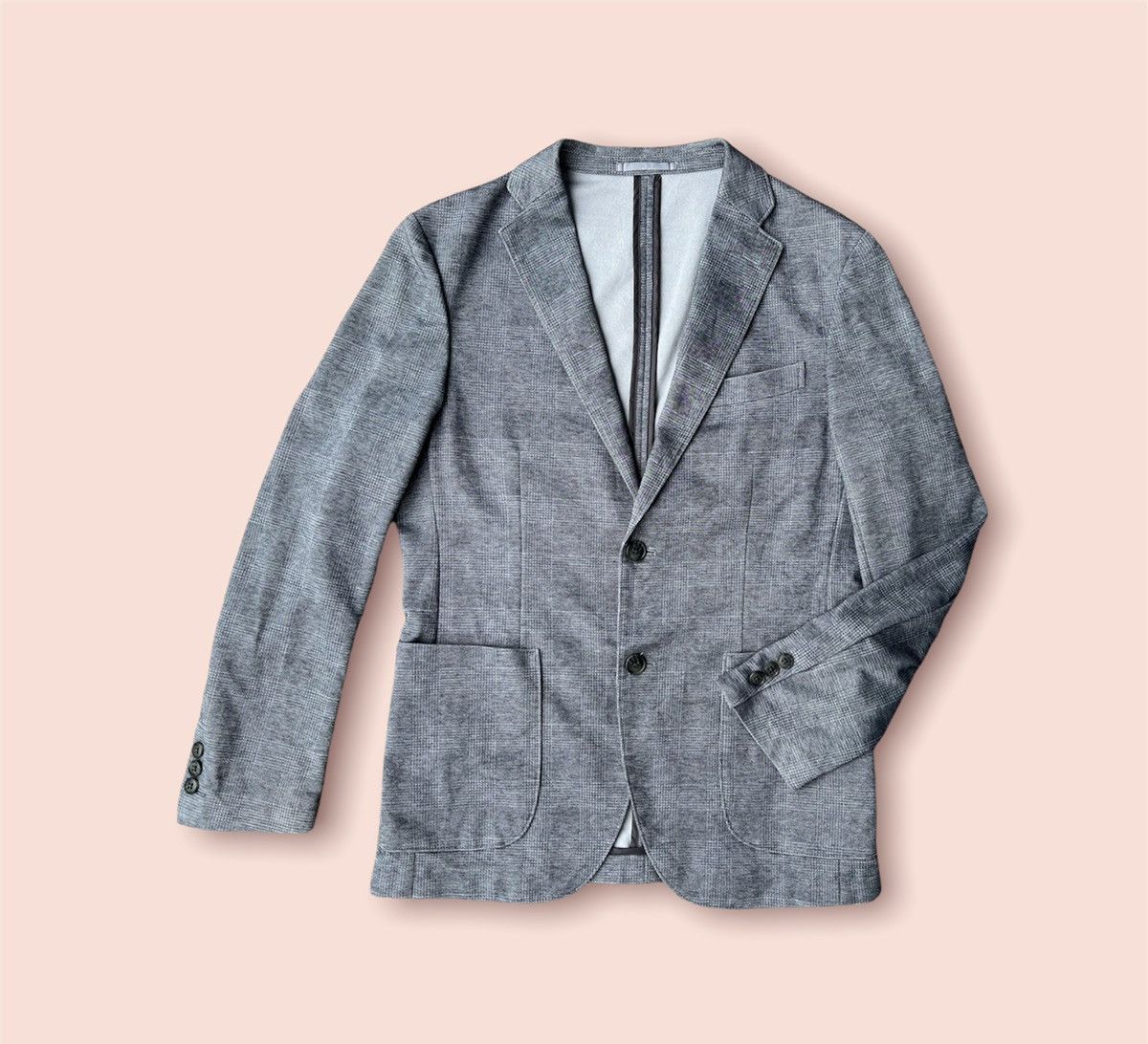 Japanese Brand × Jun Takahashi × Uniqlo VINTAGE Y2k UNIQLO GREY PLAID BLAZER Size US M / EU 48-50 / 2 - 1 Thumbnail