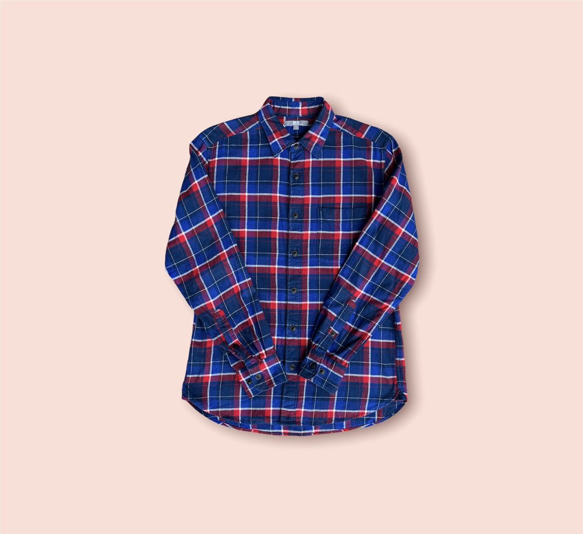 UNIQLO MULTI BLUE PLAID FLANNEL