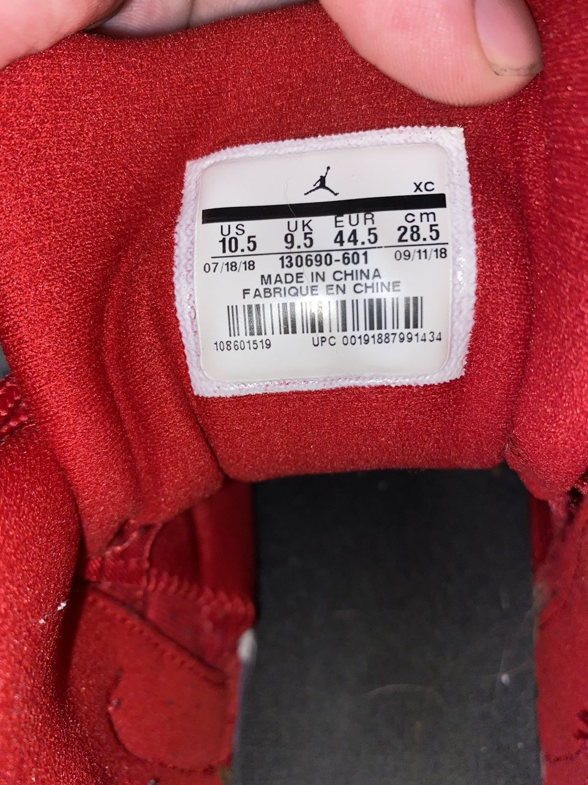 Jordan Brand Air Jordan 12 Retro Gym Red 2018 Size US 10.5 / EU 43-44 - 4 Thumbnail