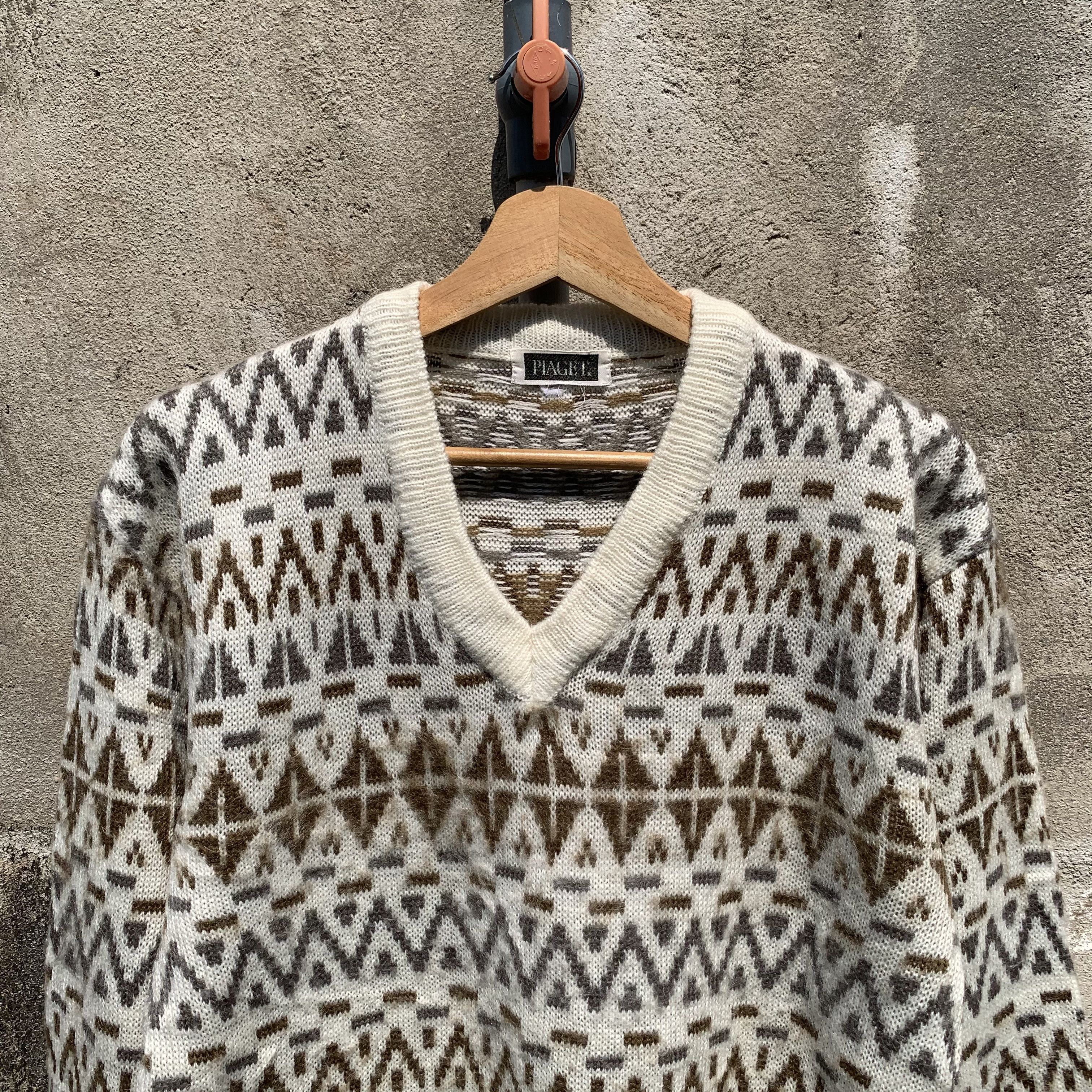 Piaget 1990’s Vintage Piaget Knit Jumper Arts Vneck Sweater Size US M / EU 48-50 / 2 - 9 Thumbnail