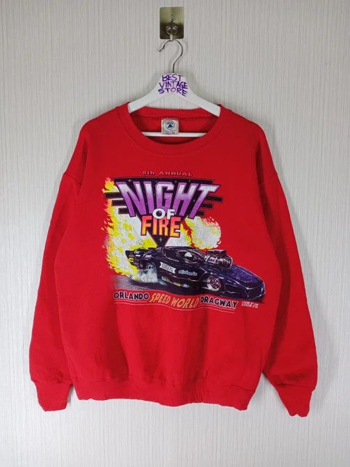 Sports Specialties × Vintage Rare Vintage 90s Orlando Speed World Dragway Sweatshirt Size US L / EU 52-54 / 3 - 4 Thumbnail