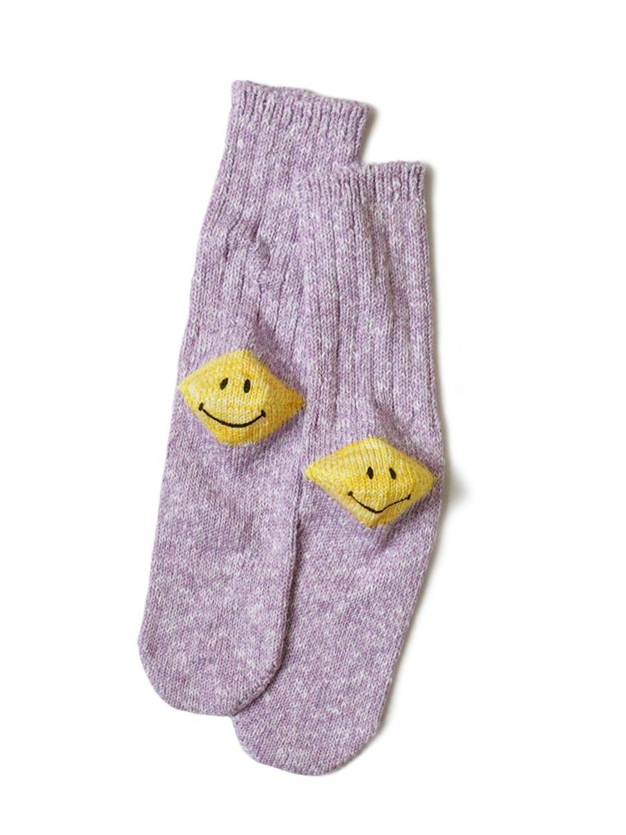 Pre-owned Kapital Smiley Socks In Purple