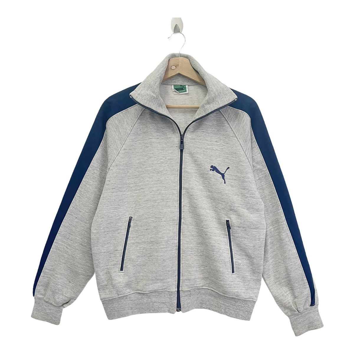 Puma × Vintage Vintage 80s Puma Small Logo Fullzip Sweater Size M Size US M / EU 48-50 / 2 - 1 Thumbnail