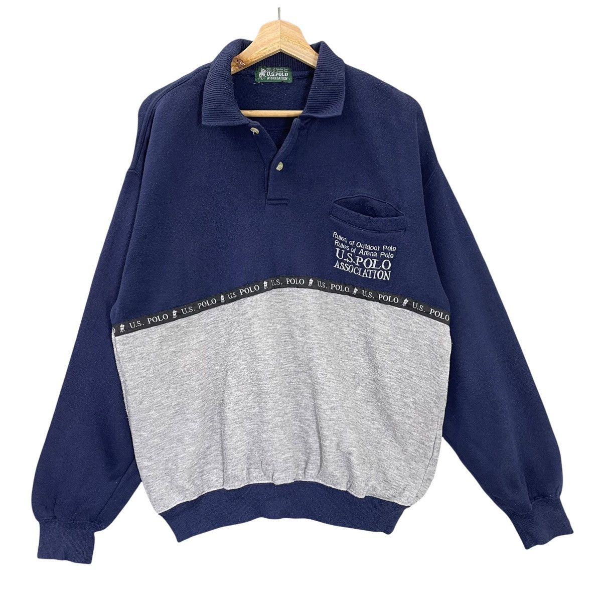 Japanese Brand × U.S. Polo Assn. 90s Us Polo Embroidered Logo Collar Sweatshirt Size M Size US M / EU 48-50 / 2 - 1 Thumbnail