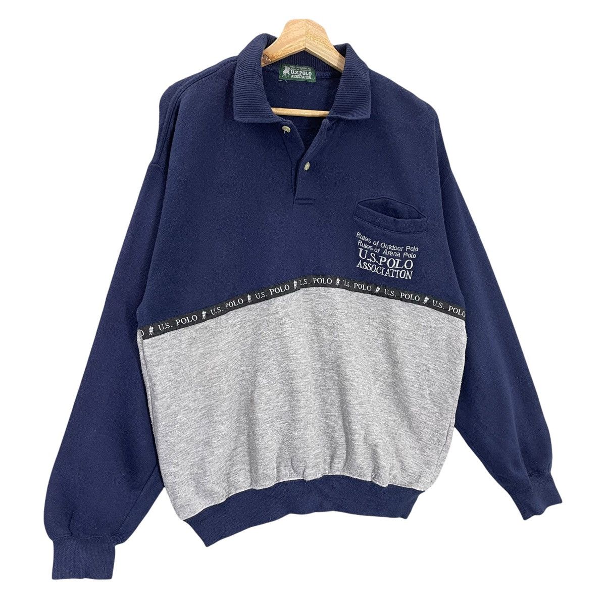 Japanese Brand × U.S. Polo Assn. 90s Us Polo Embroidered Logo Collar Sweatshirt Size M Size US M / EU 48-50 / 2 - 2 Thumbnail