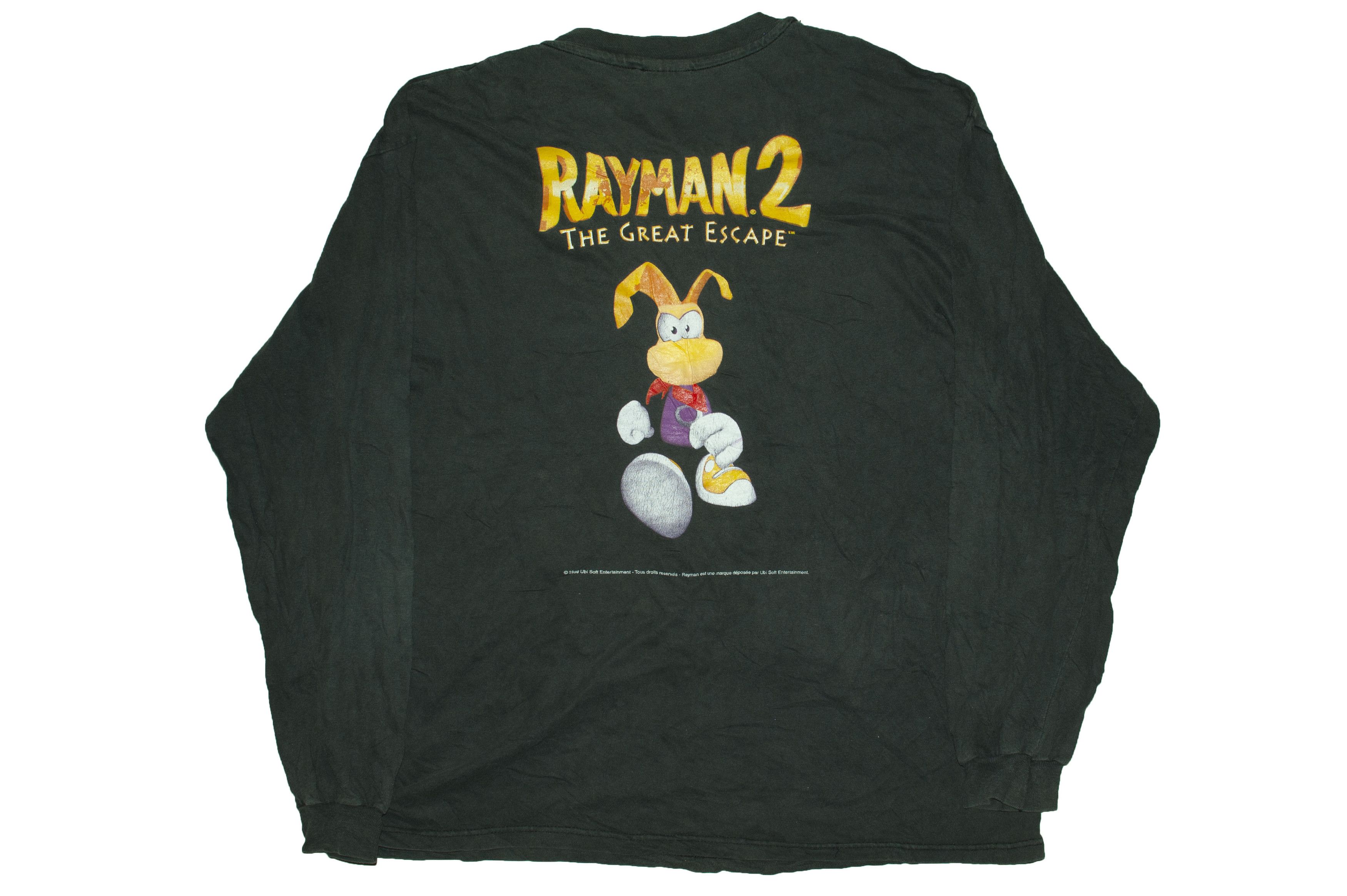 Hanes Vintage 90s 1999 Rayman 2 The Great Escape Lonsgleeves Size US XL / EU 56 / 4 - 2 Thumbnail