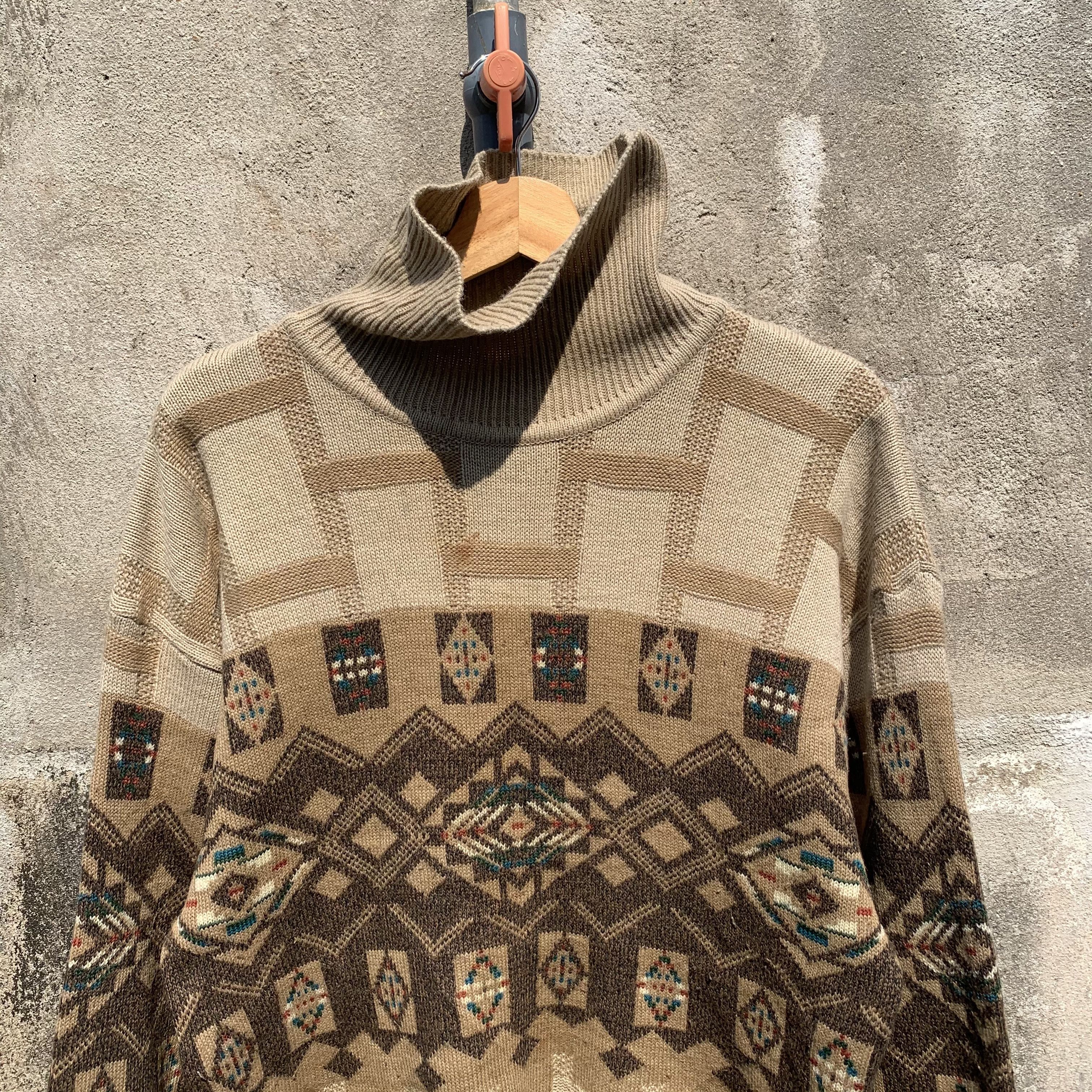 Japanese Brand Navajo Japanese Brand Knit Baggy VERYRARE Turtleneck Sweater Size US S / EU 44-46 / 1 - 2 Thumbnail