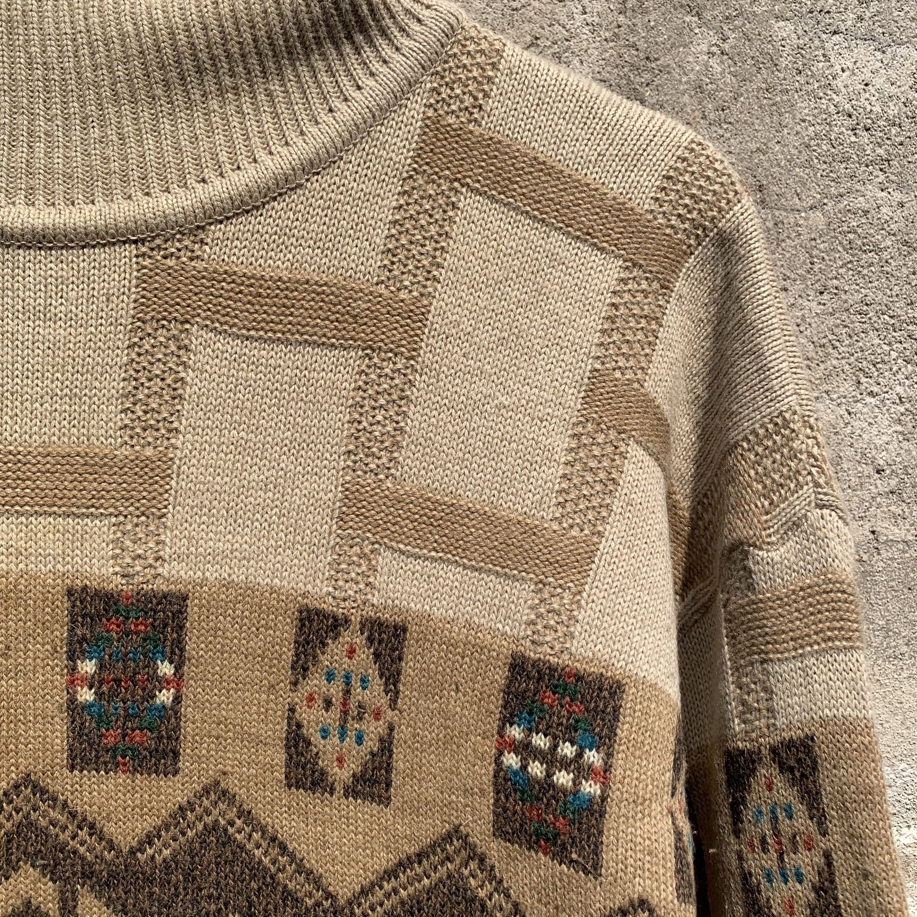 Japanese Brand Navajo Japanese Brand Knit Baggy VERYRARE Turtleneck Sweater Size US S / EU 44-46 / 1 - 7 Thumbnail