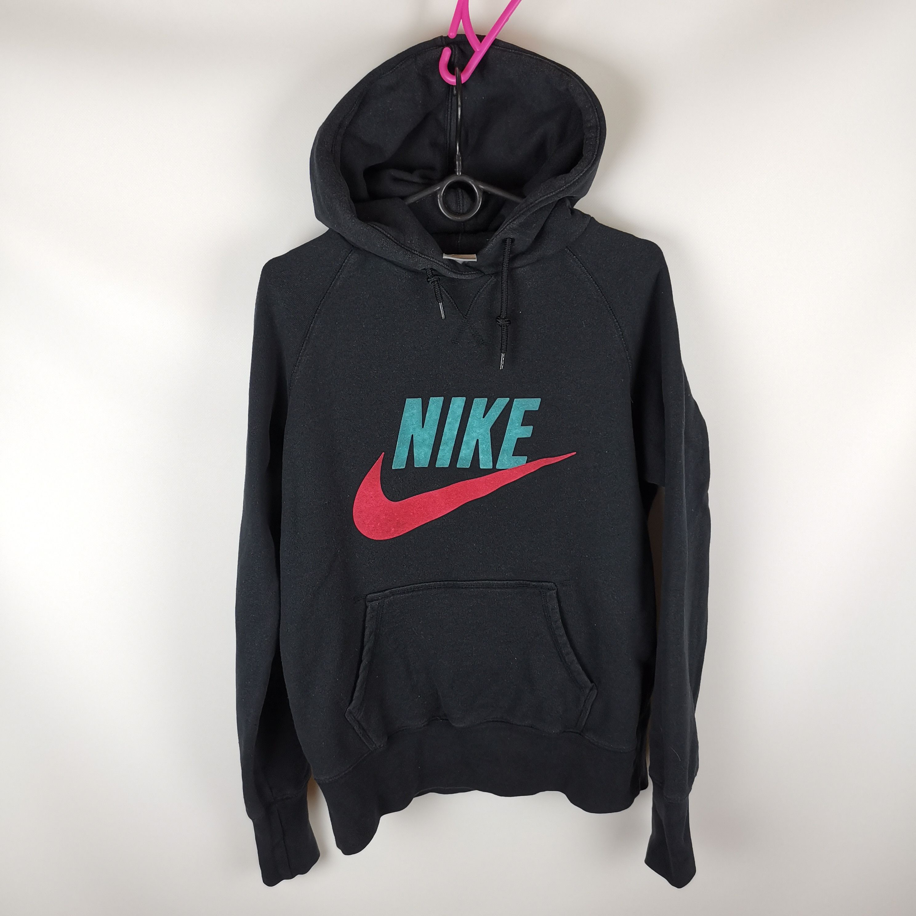 Nike Nike vintage big logo black hoodie Size L / US 10 / IT 46 - 1 Thumbnail