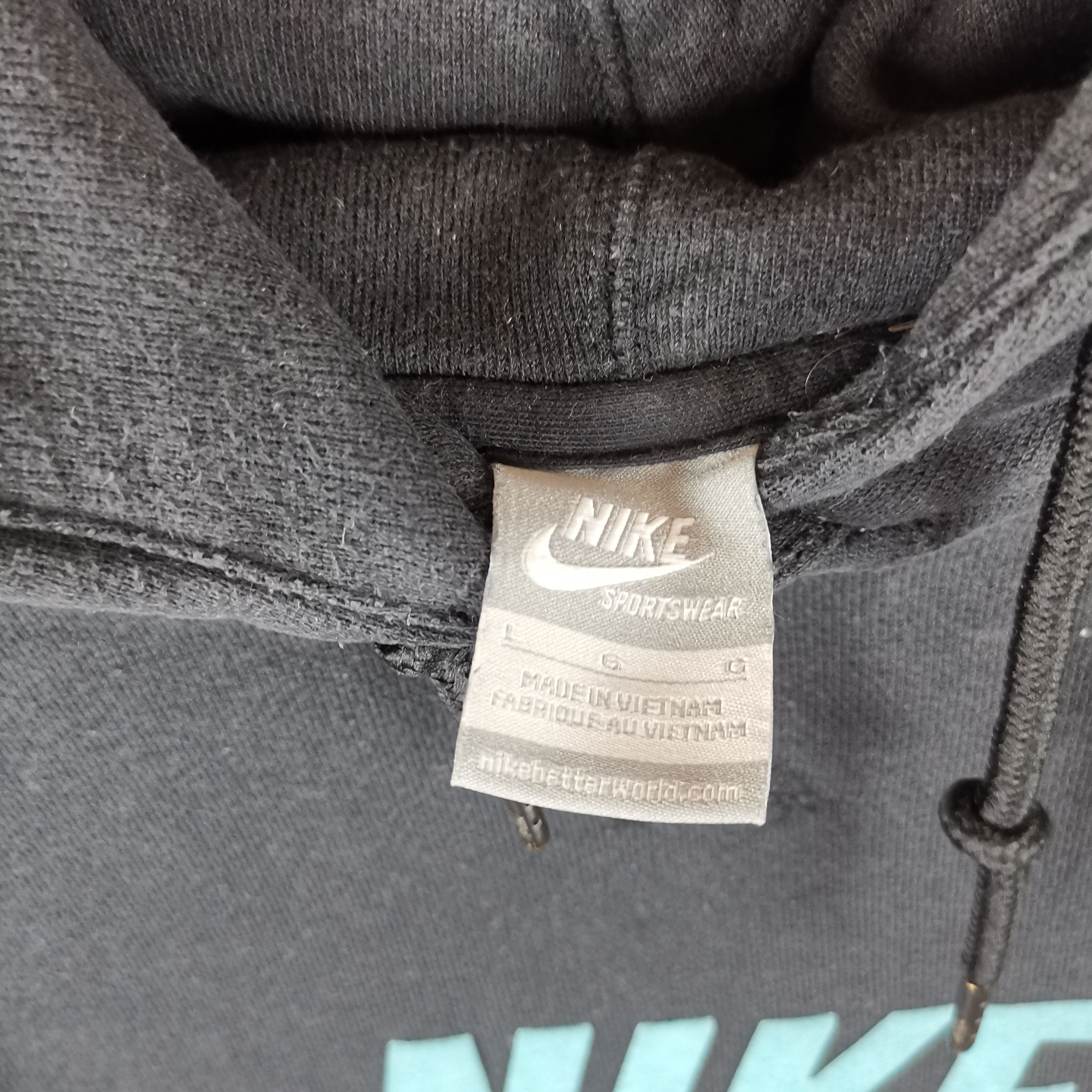 Nike Nike vintage big logo black hoodie Size L / US 10 / IT 46 - 3 Thumbnail