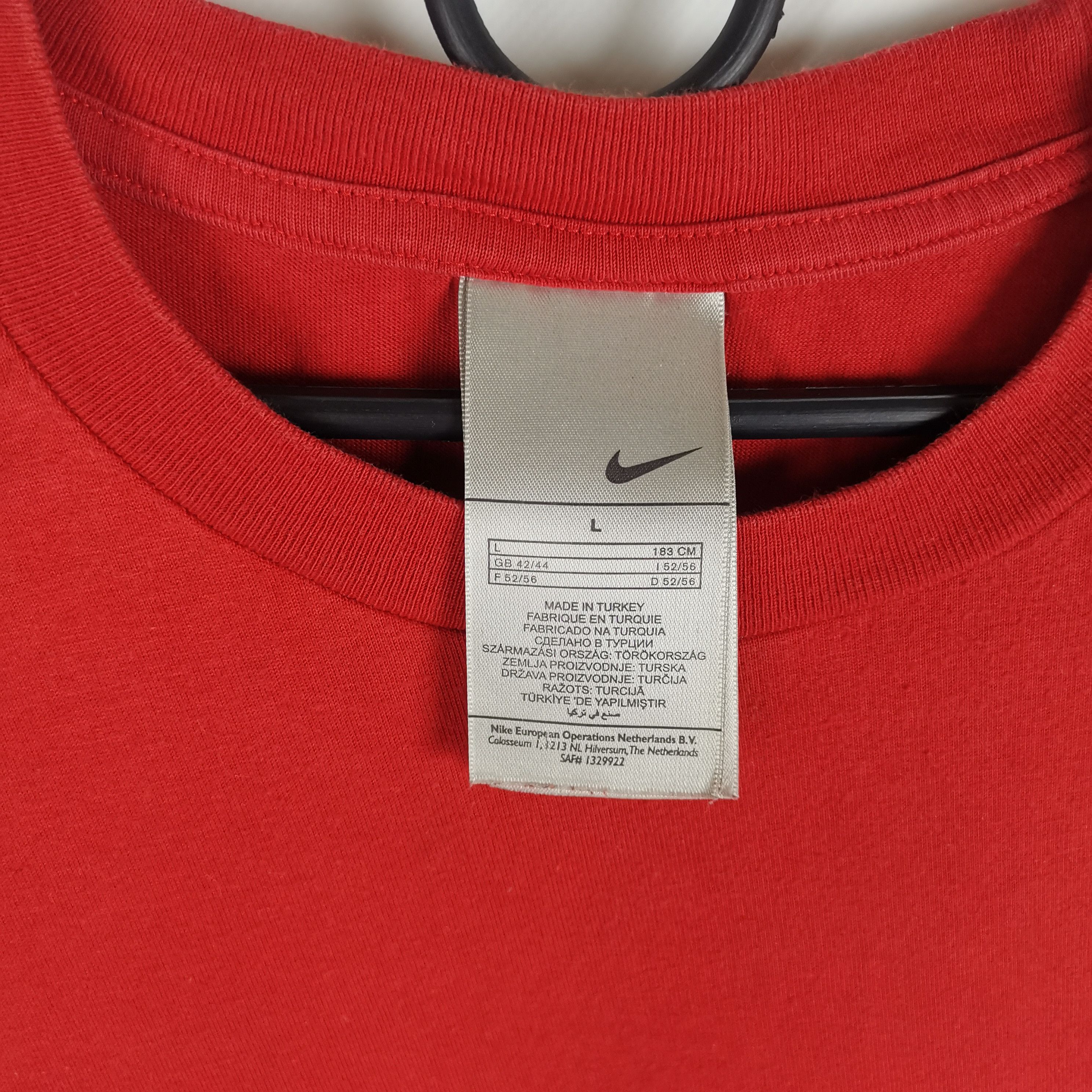 Nike Nike Vintage 90s big swoosh logo red tee shirt tshirt Size US L / EU 52-54 / 3 - 2 Thumbnail