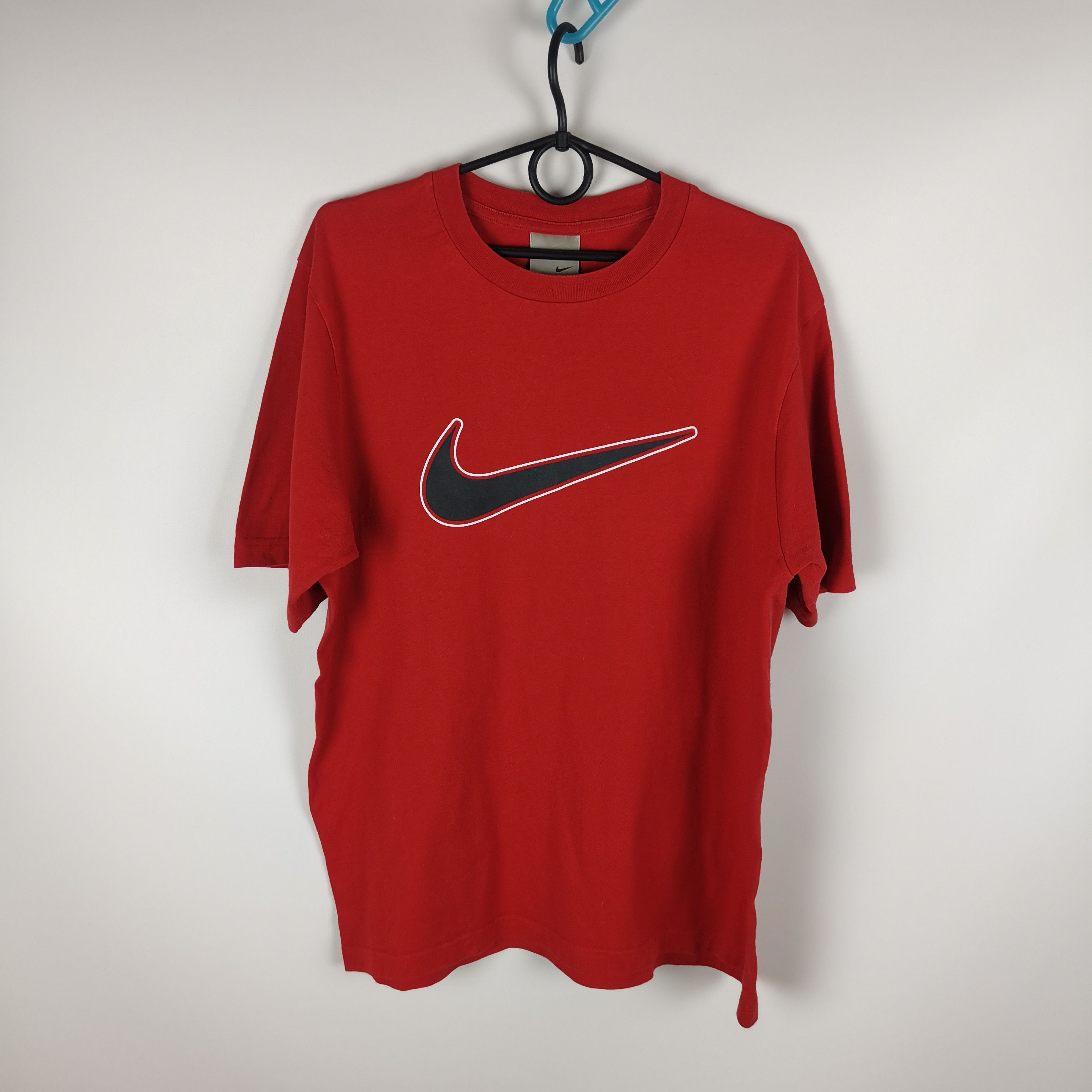 Nike Nike Vintage 90s big swoosh logo red tee shirt tshirt Size US L / EU 52-54 / 3 - 1 Thumbnail