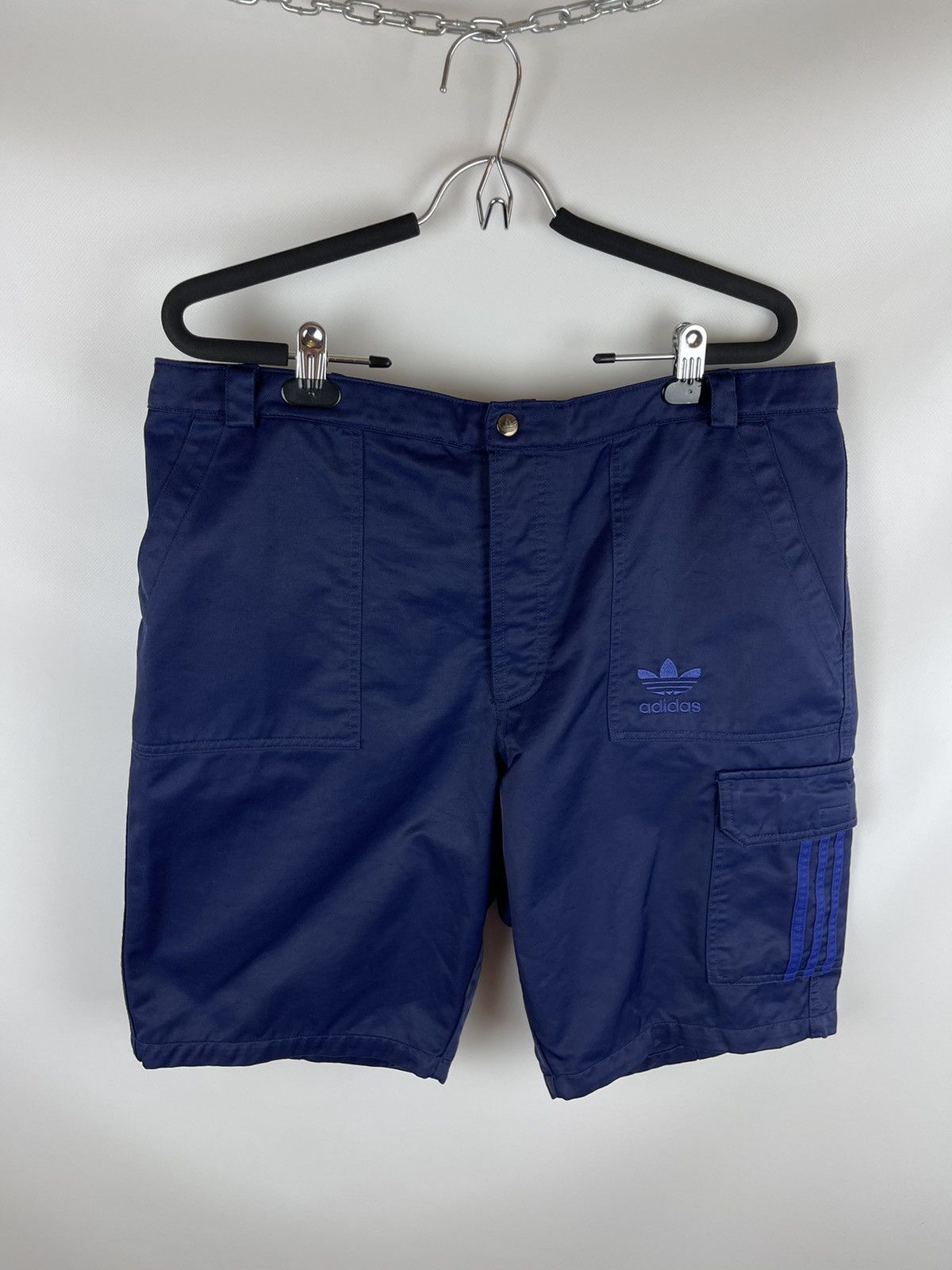 Vintage Adidas vintage 90s pocket 3 stripes cargo shorts Size US 35 - 1 Thumbnail
