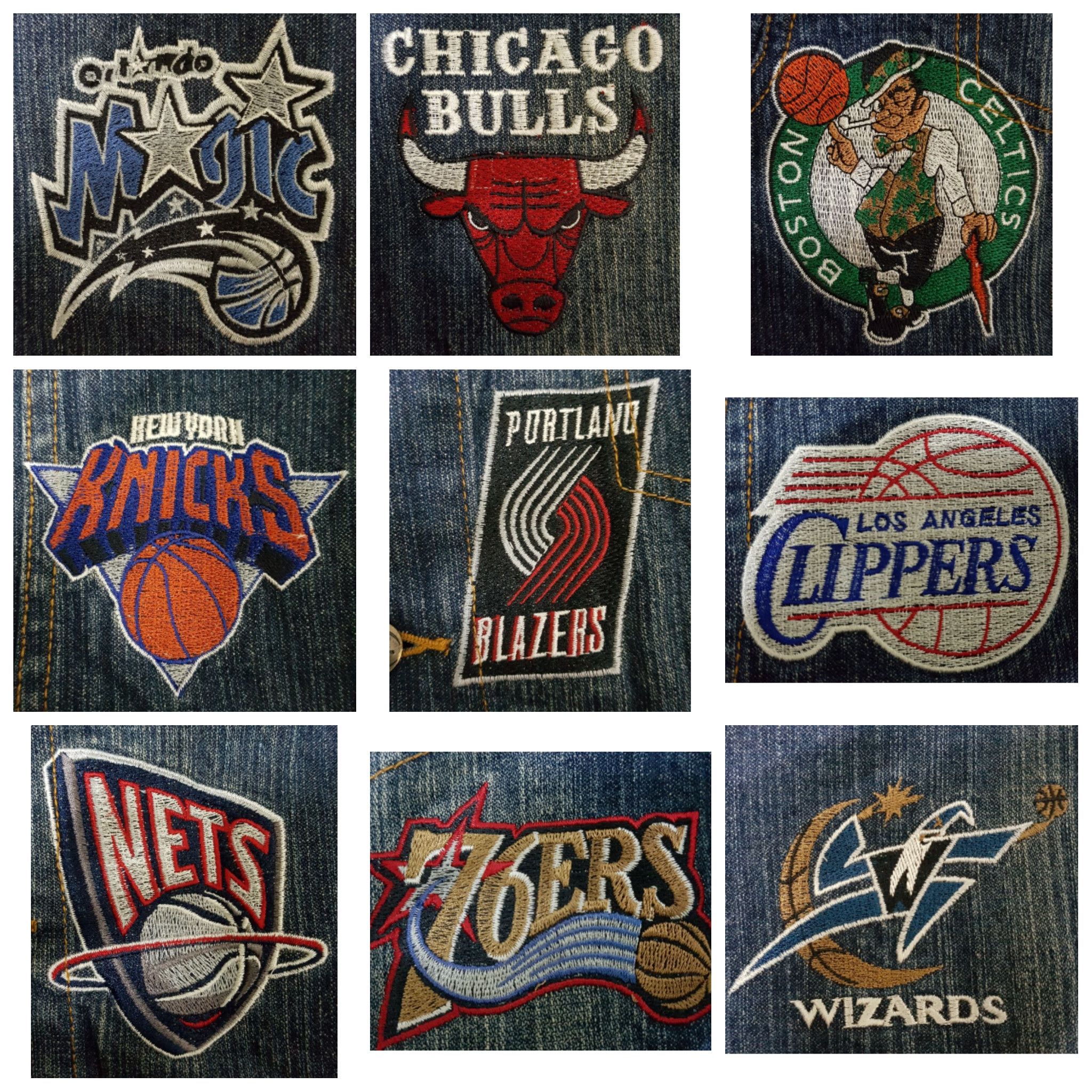 NBA Vintage NBA Teams Embroidered Denim Jacket, 2XL. Size US XXL / EU 58 / 5 - 12 Thumbnail