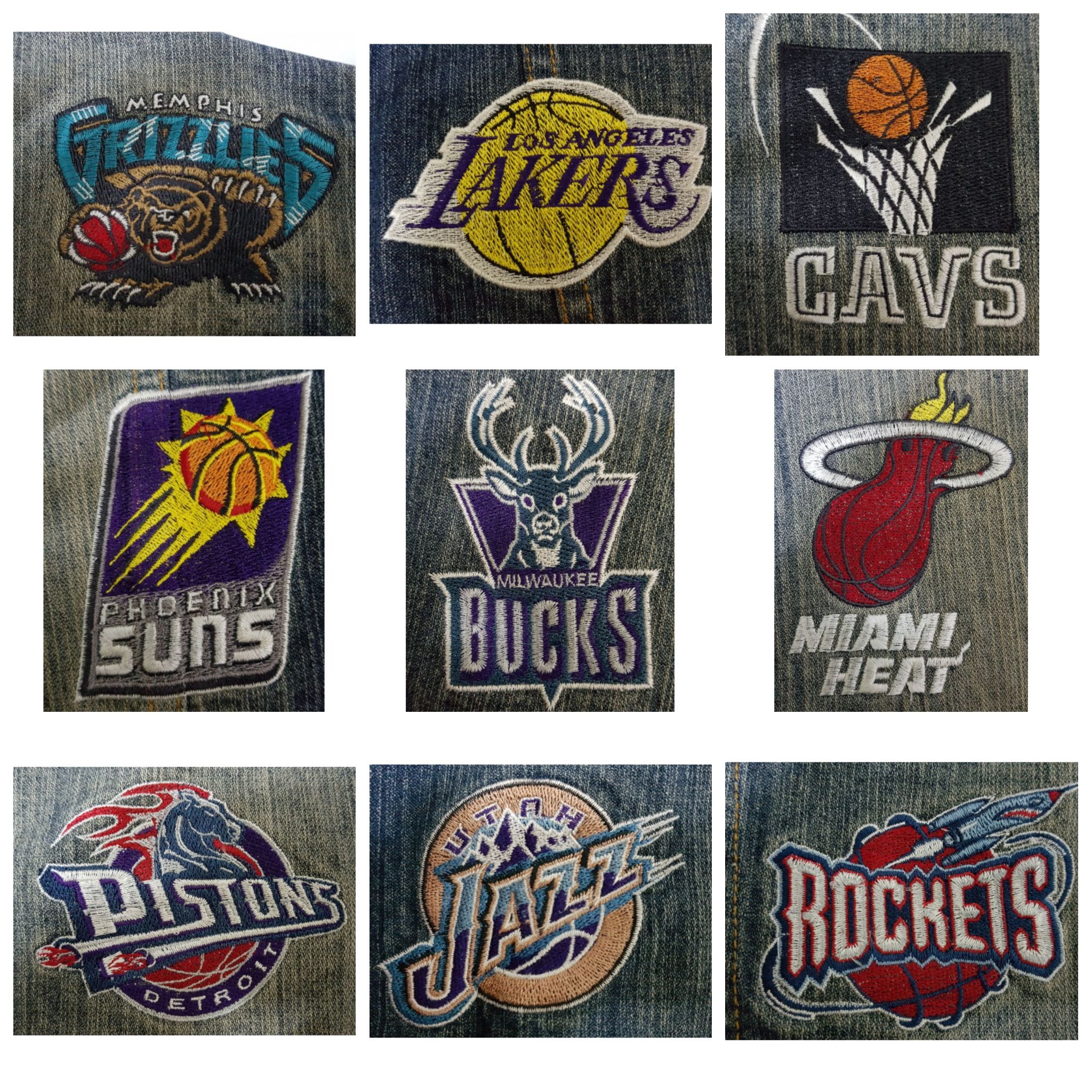 NBA Vintage NBA Teams Embroidered Denim Jacket, 2XL. Size US XXL / EU 58 / 5 - 14 Thumbnail