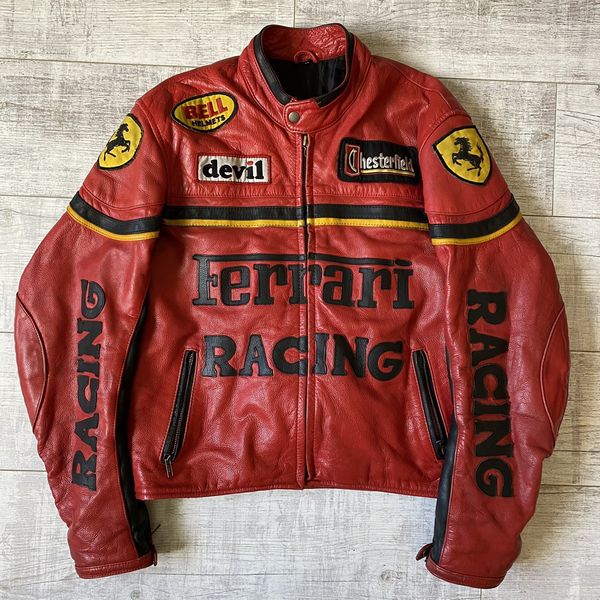 ferrari leather jacket red