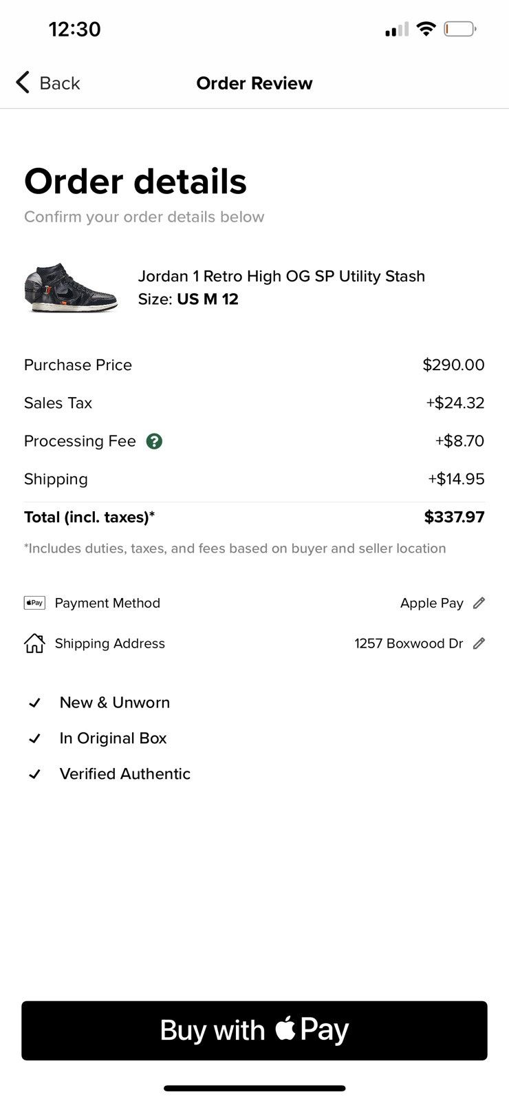 Jordan Brand Nike Air Jordan 1 Retro High OG SP Utility DN4336-001 Sz 12 Size US 12 / EU 45 - 9 Thumbnail