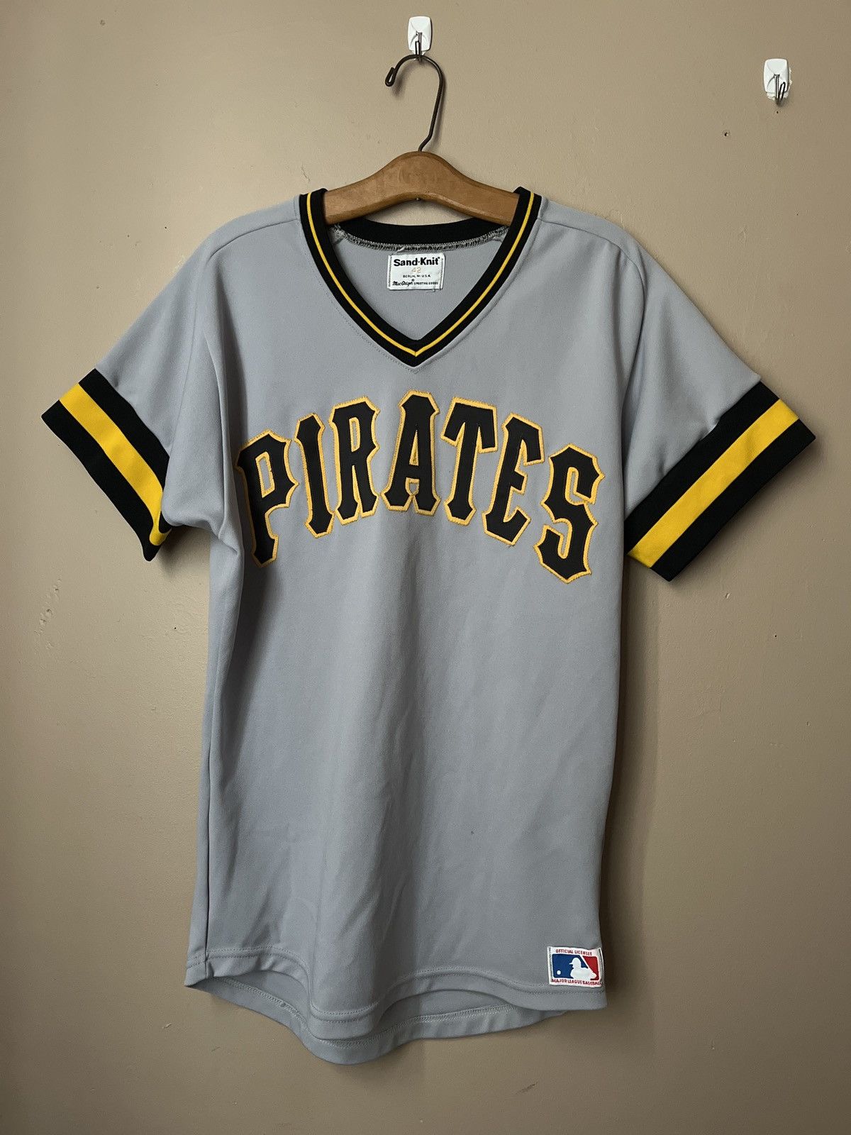 Vintage Pittsburgh Pirates Sand Knit Baseball Jersey, Size Small