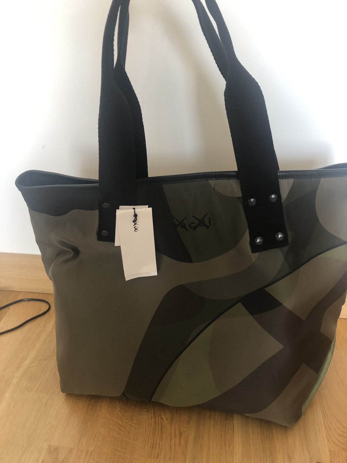 Sacai x KAWS Edition Multicolor Colorblocked Tote Large New