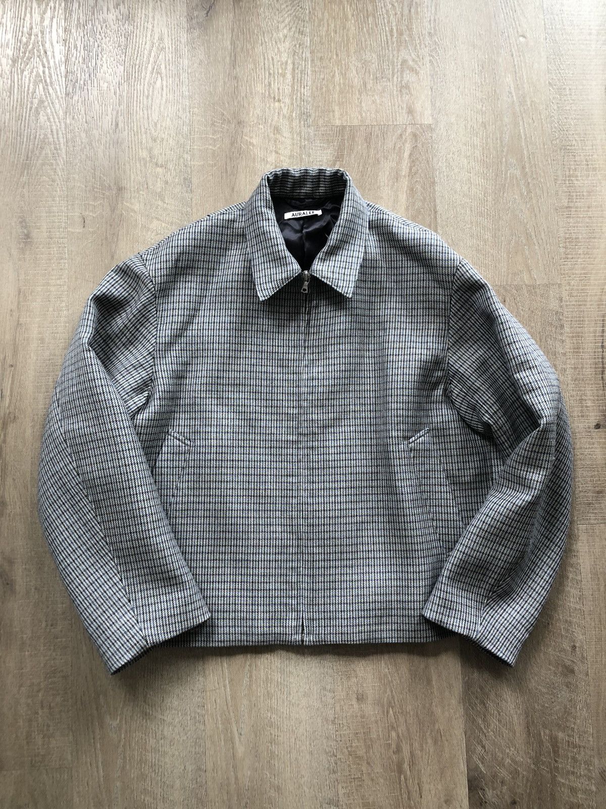 Auralee Double Face Check Zip Blouson | Grailed