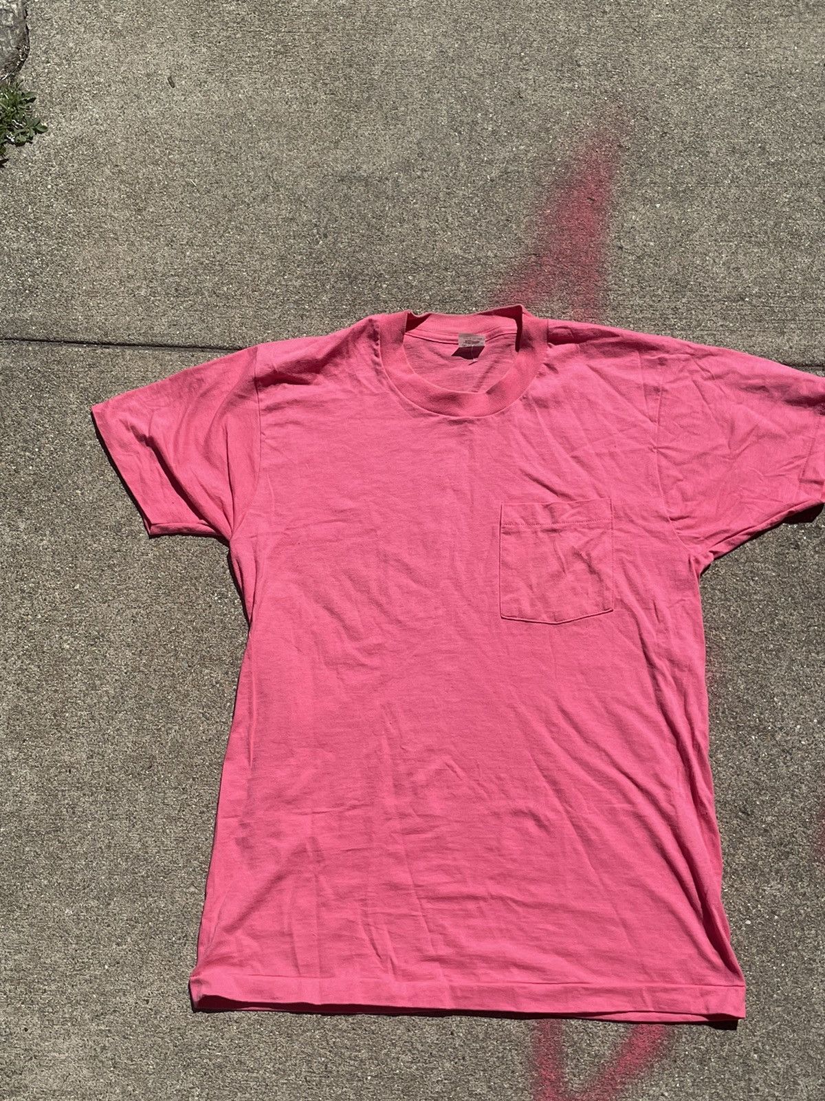 Fruit Of The Loom Vintage 80s FOTL Tee Pocket Shirt Blank Fruit of the Loom Size US L / EU 52-54 / 3 - 2 Thumbnail