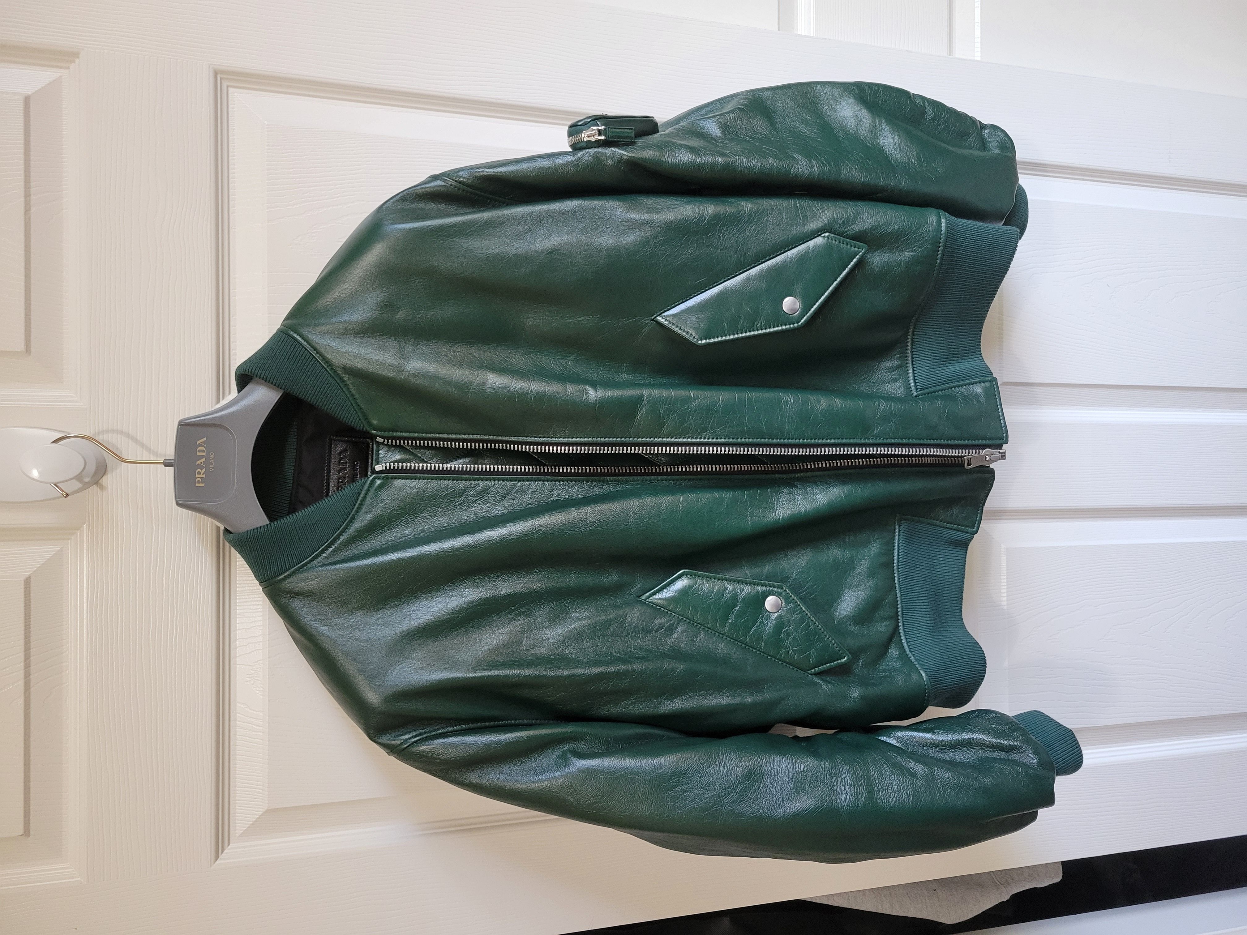 新品未使用 PRADA×RAF SIMONS Oversized nappa leather bomber jacket