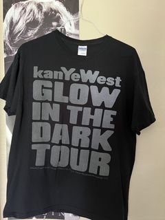 White new Takashi Murakami Graduation Glow in the Dark Kanye West Tour  Merch Tee