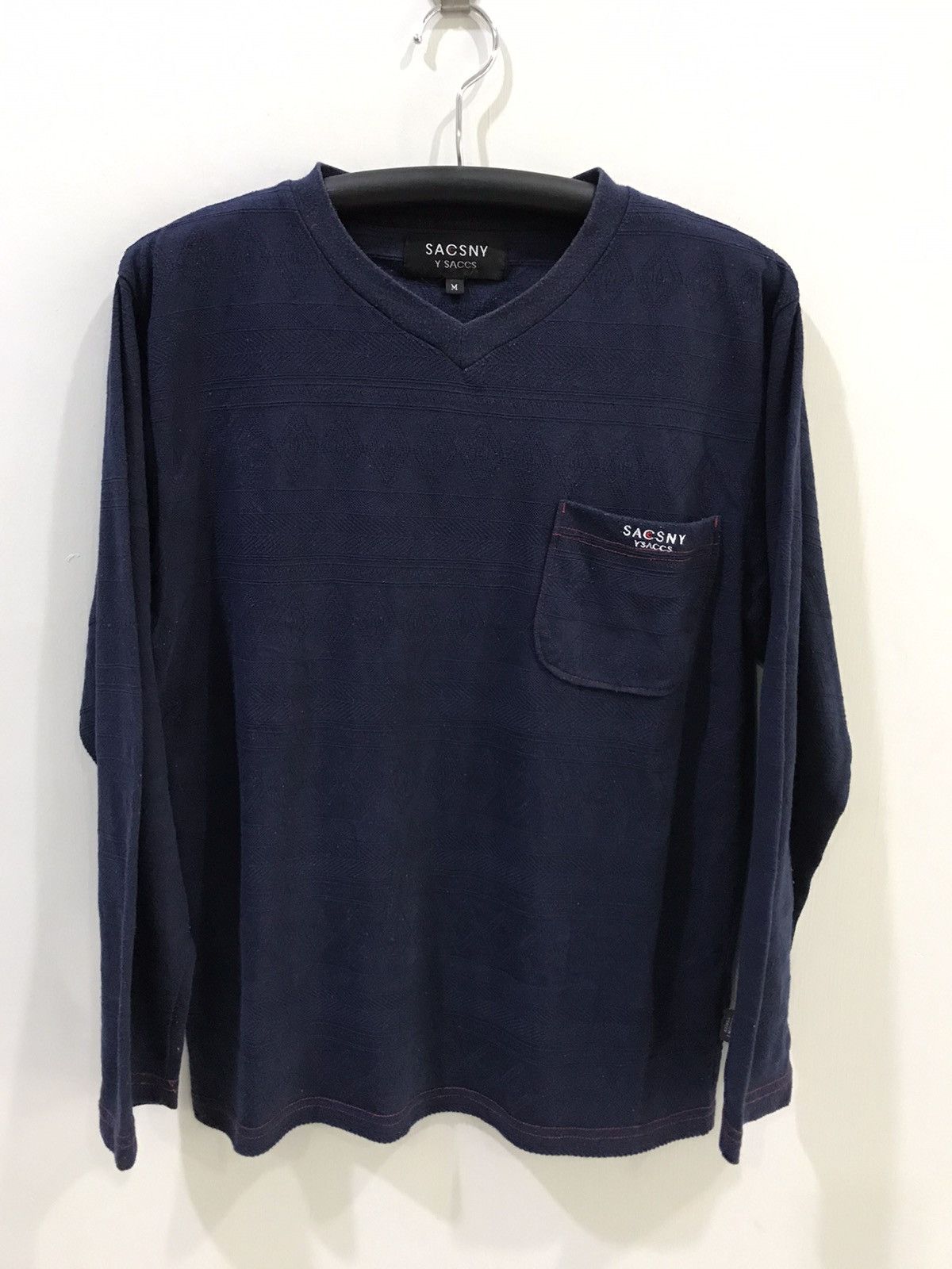 image of Yohji Yamamoto Sacsny Y'saccs Long Sleeve Nightwear Shirt in Dark Blue, Men's (Size Small)