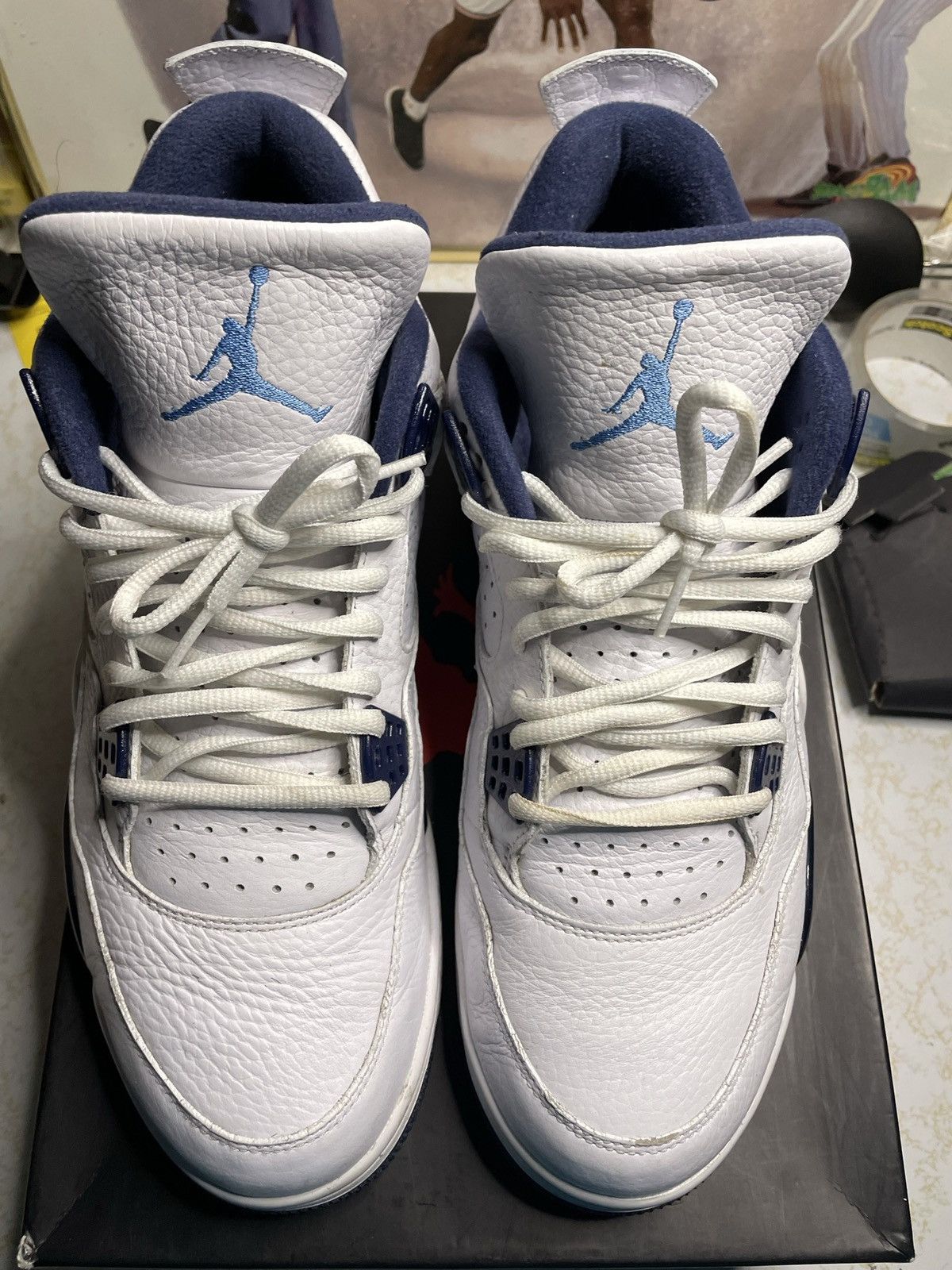 Air Jordan 4 Retro LS Legend Blue Size 9.5 - Jordan 4 Retro LS Legend Blue 2015 | Mercari main image 3