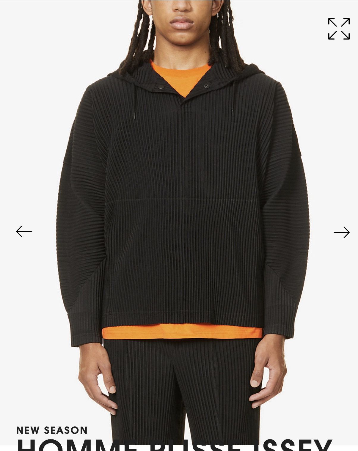 Issey Miyake Homme plisse hoodie size 3 black Grailed