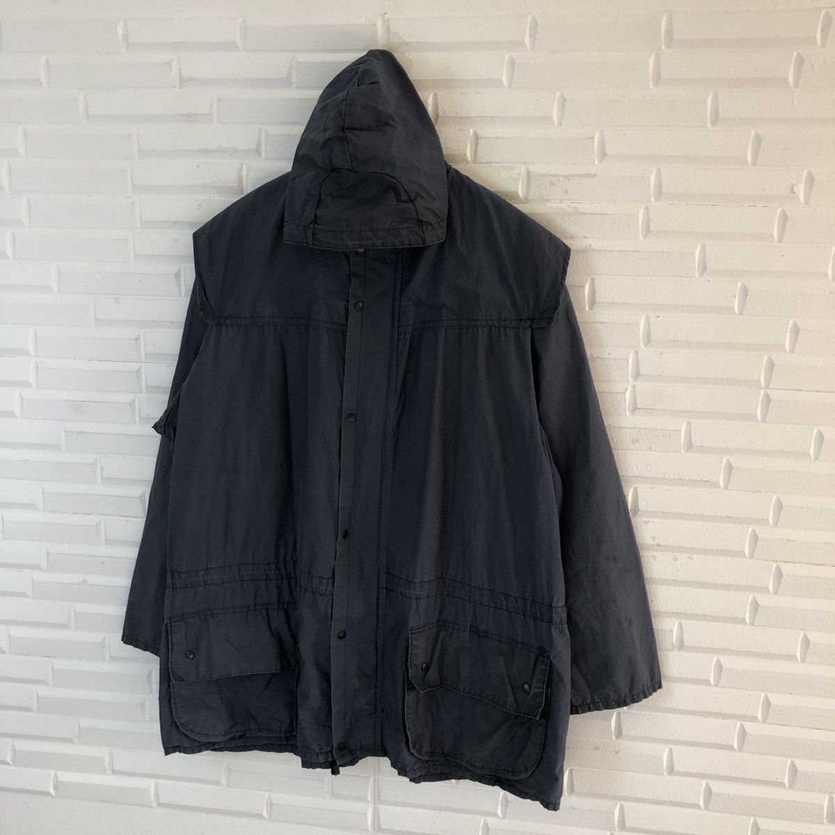 Barbour × Vintage BARBAOUR CARE LIGHT HOODIE JACKET MADE IN ENGLAND Size US L / EU 52-54 / 3 - 3 Thumbnail