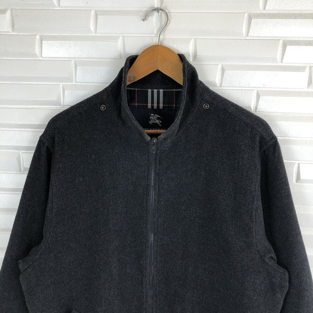 Burberry × Vintage BURBERRY WOOL FULL ZIPPER JACKET Size US M / EU 48-50 / 2 - 6 Thumbnail