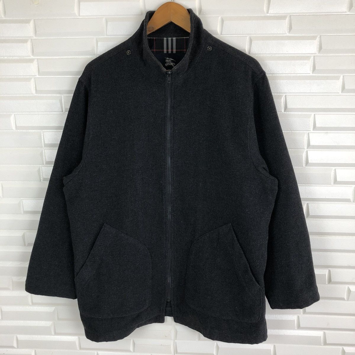 Burberry × Vintage BURBERRY WOOL FULL ZIPPER JACKET Size US M / EU 48-50 / 2 - 2 Thumbnail