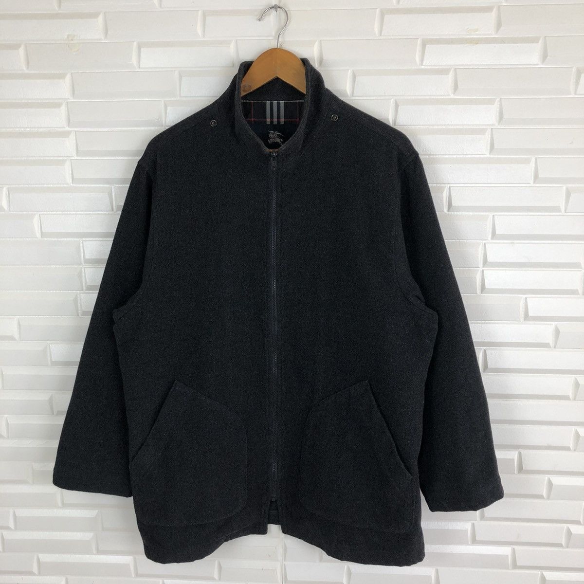 Burberry × Vintage BURBERRY WOOL FULL ZIPPER JACKET Size US M / EU 48-50 / 2 - 1 Thumbnail