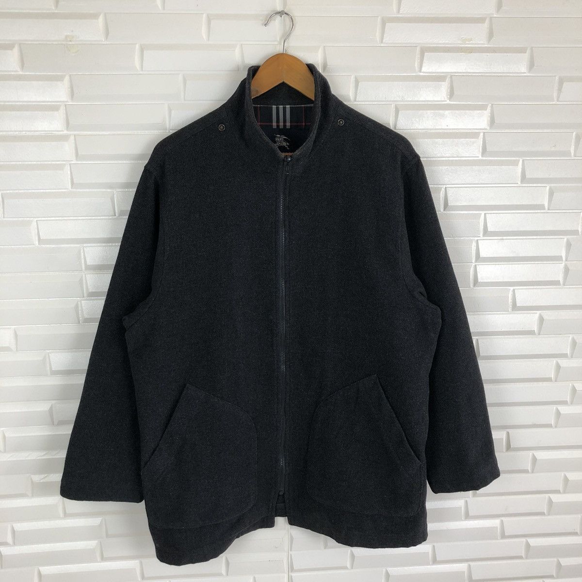 Burberry × Vintage BURBERRY WOOL FULL ZIPPER JACKET Size US M / EU 48-50 / 2 - 4 Thumbnail