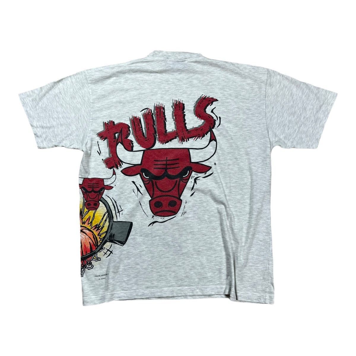 NBA × Vintage Chicago Bulls Over print Vintage T-Shirt 90s Size US L / EU 52-54 / 3 - 1 Thumbnail