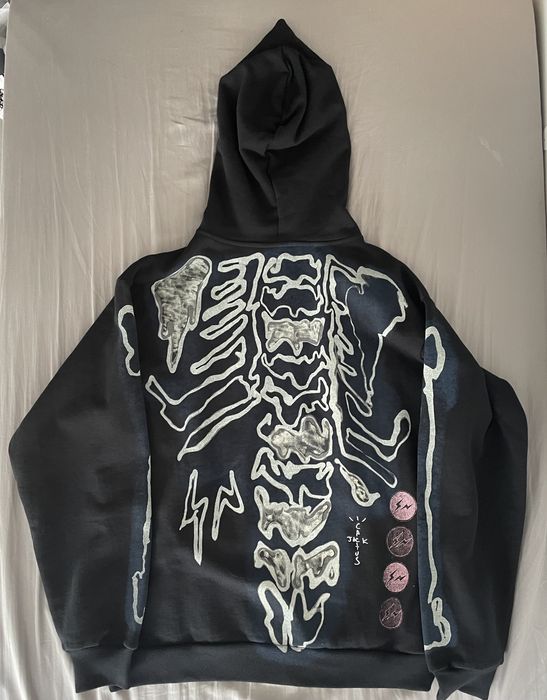 Travis Scott Fragment x Travis Scott Skeleton Zip Up Hoodie | Grailed