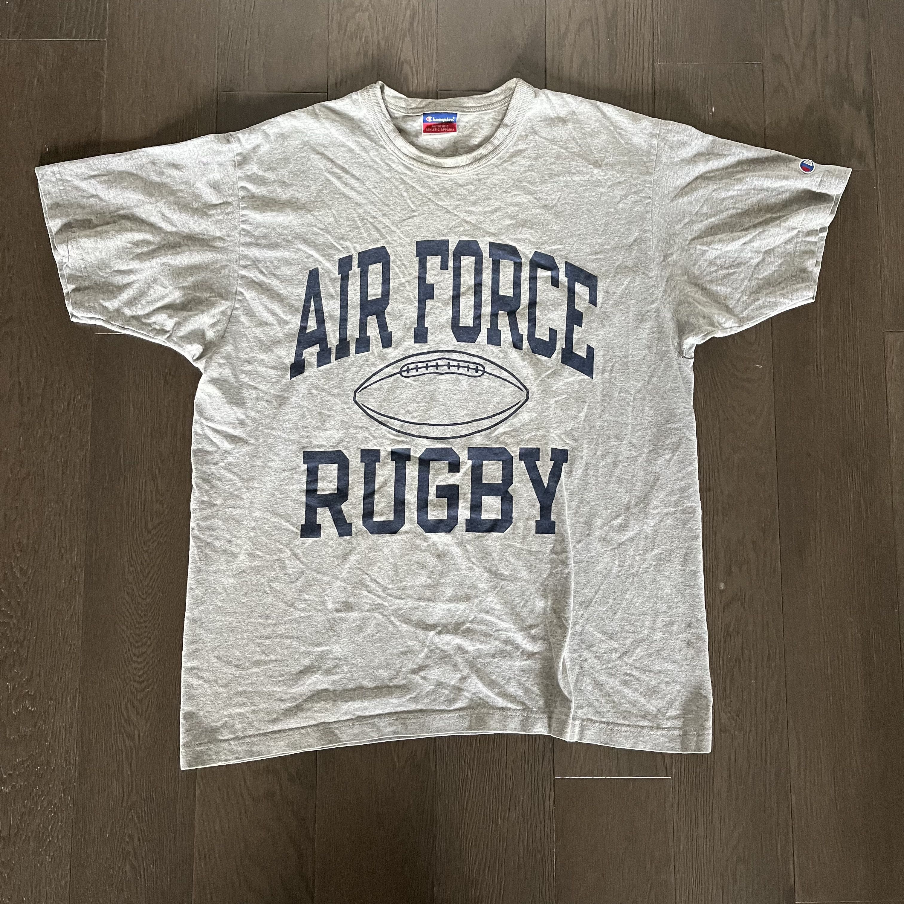Champion × Vintage 90's Air Force Rugby Tee (Single-Stitch) | Grailed