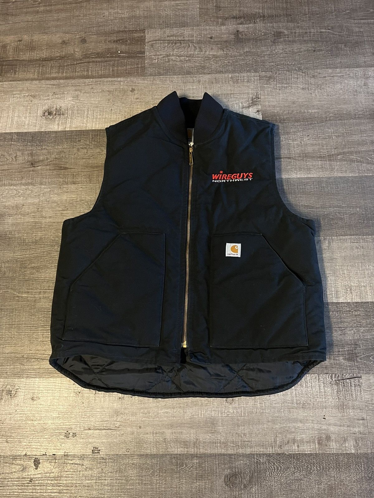 image of Carhartt Embroidered Vest in Black, Men's (Size Large)