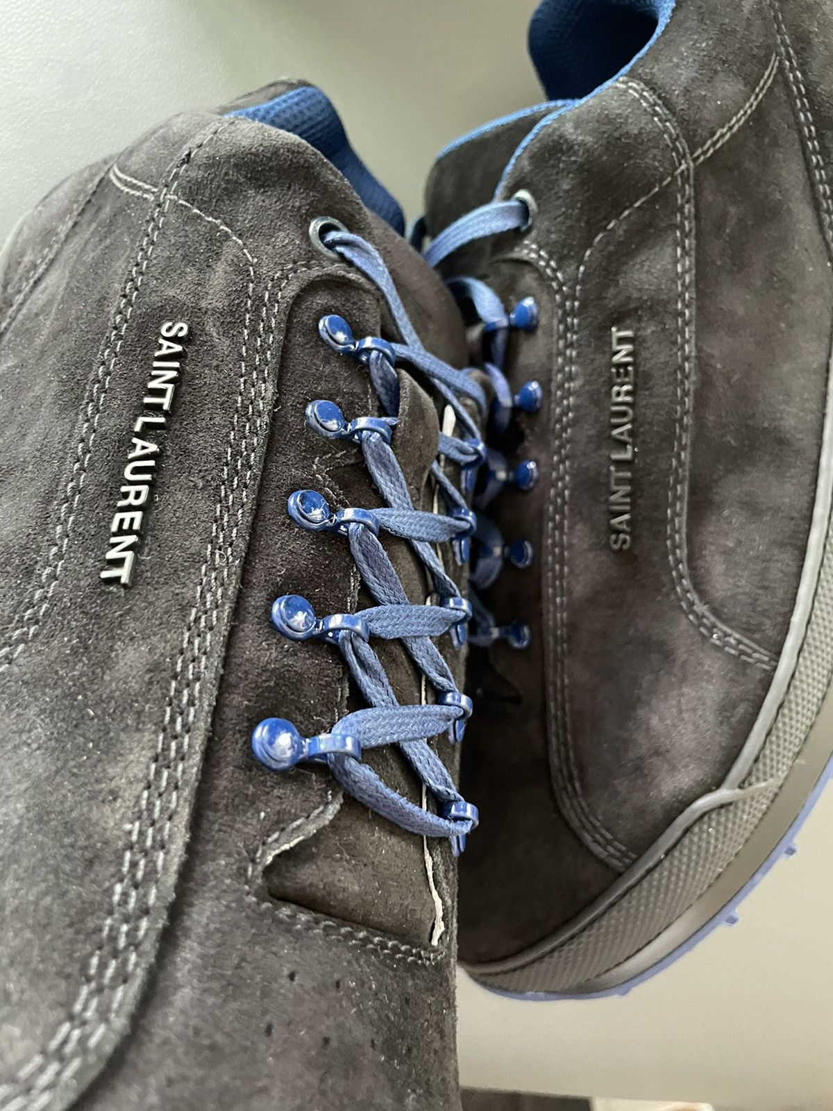 Hedi Slimane × Saint Laurent Paris × Yves Saint Laurent $890 Value Runway Brand NEW Velour Velvet Jump Sneakers Size US 10.5 / EU 43-44 - 6 Thumbnail