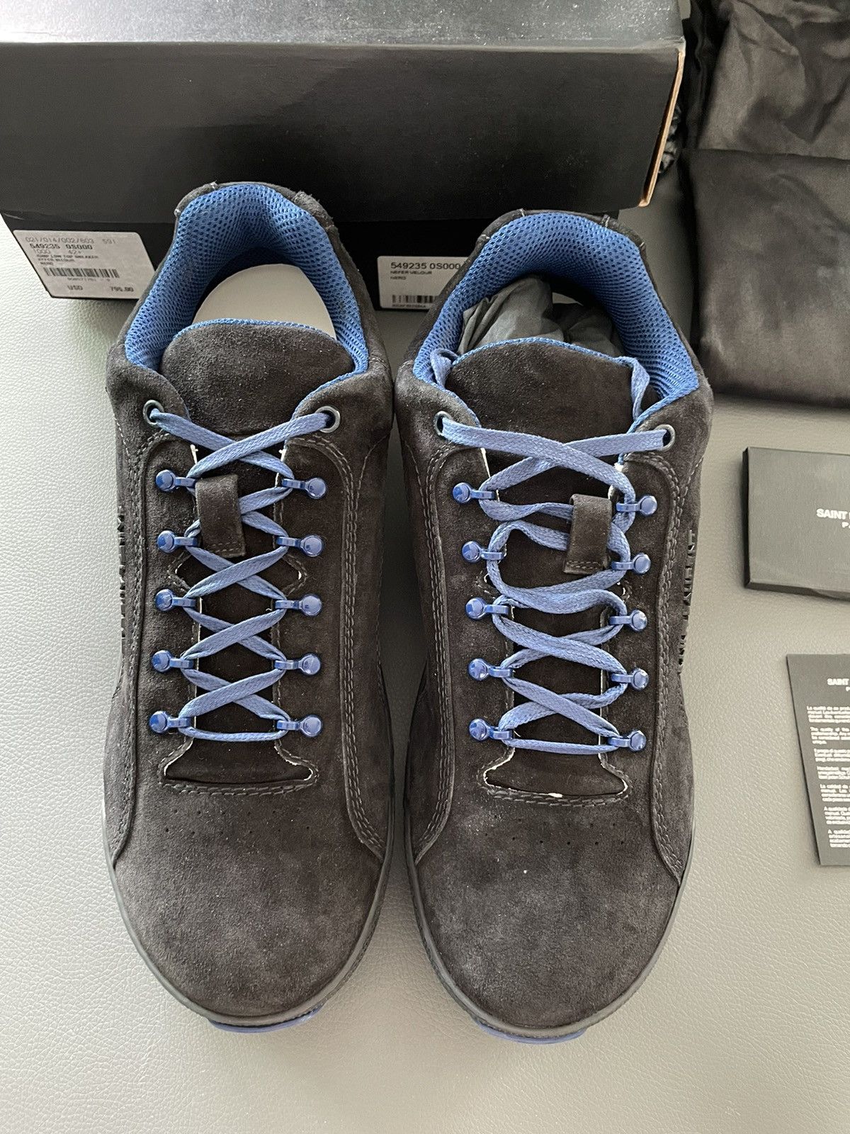 Hedi Slimane × Saint Laurent Paris × Yves Saint Laurent $890 Value Runway Brand NEW Velour Velvet Jump Sneakers Size US 10.5 / EU 43-44 - 12 Thumbnail