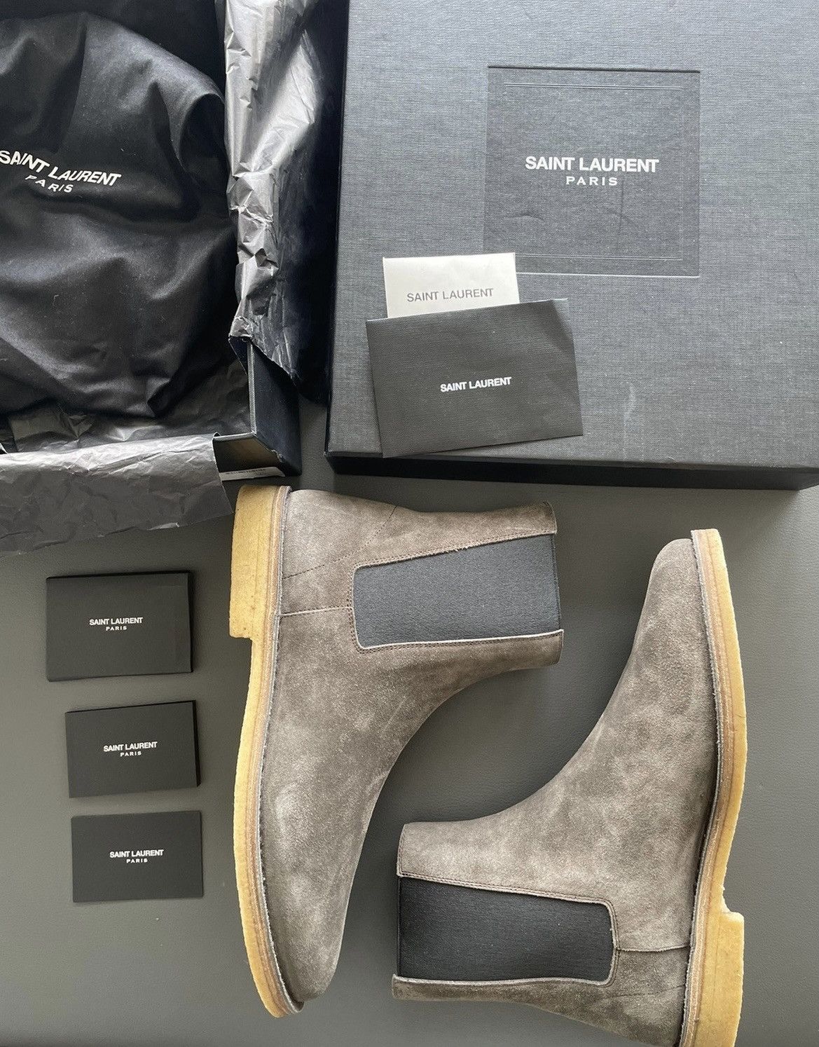 Saint Laurent Paris Rare Brand NEW Runway Classic Suede Leather Chelsea Boots Size US 10 / EU 43 - 1 Thumbnail