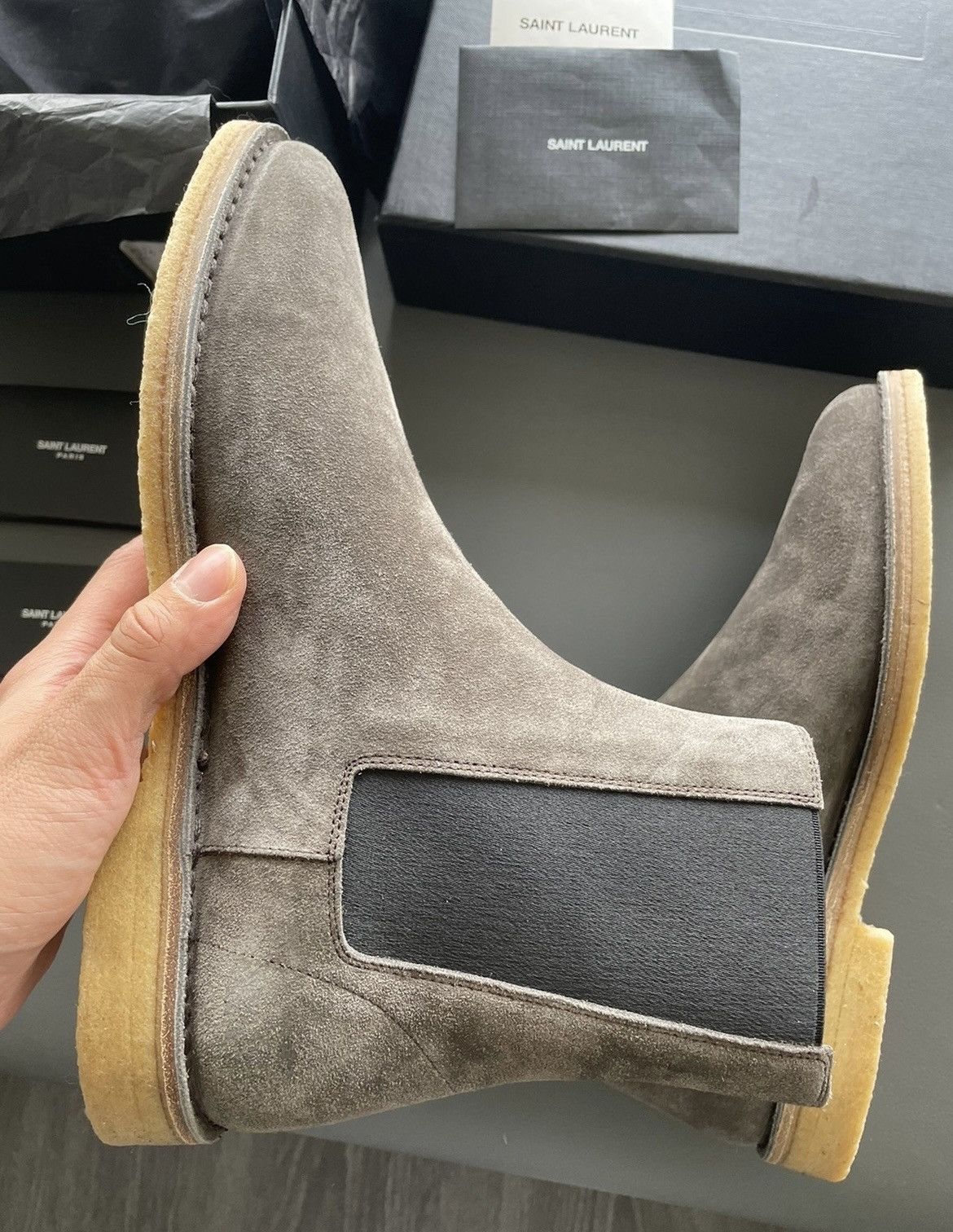 Saint Laurent Paris Rare Brand NEW Runway Classic Suede Leather Chelsea Boots Size US 10 / EU 43 - 22 Thumbnail