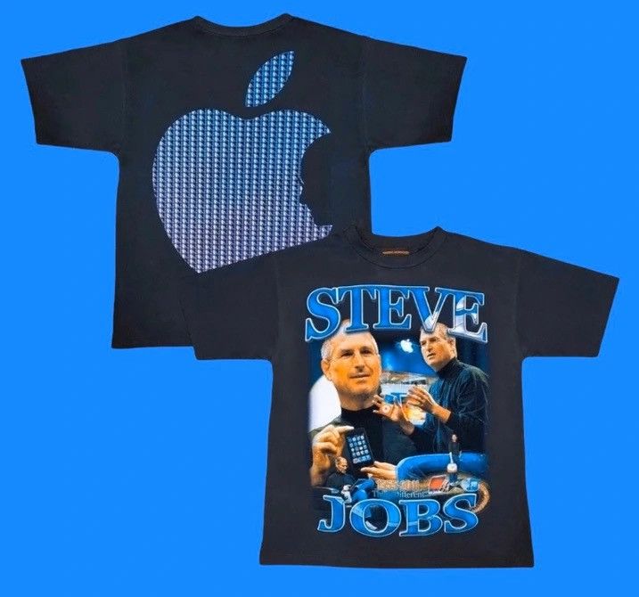 image of Marino Morwood Steve Jobs Apple Tee in Black, Men's (Size XL)