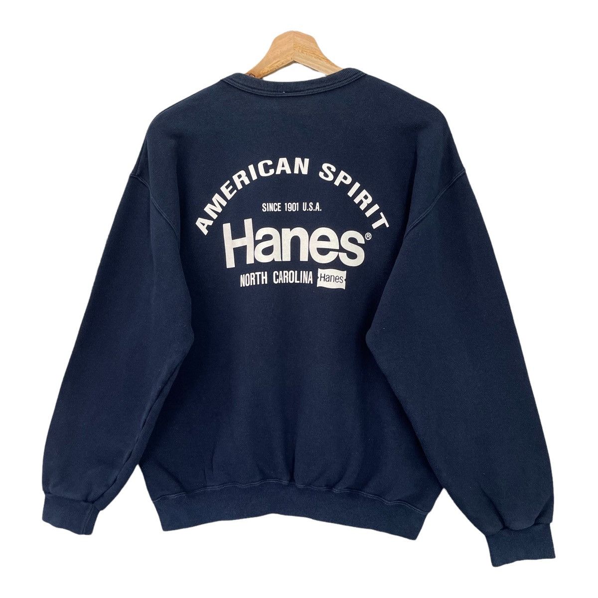 Hanes Vintage 90s Hanes Big Logo Crewneck Sweatshirt Size M Size US M / EU 48-50 / 2 - 3 Thumbnail
